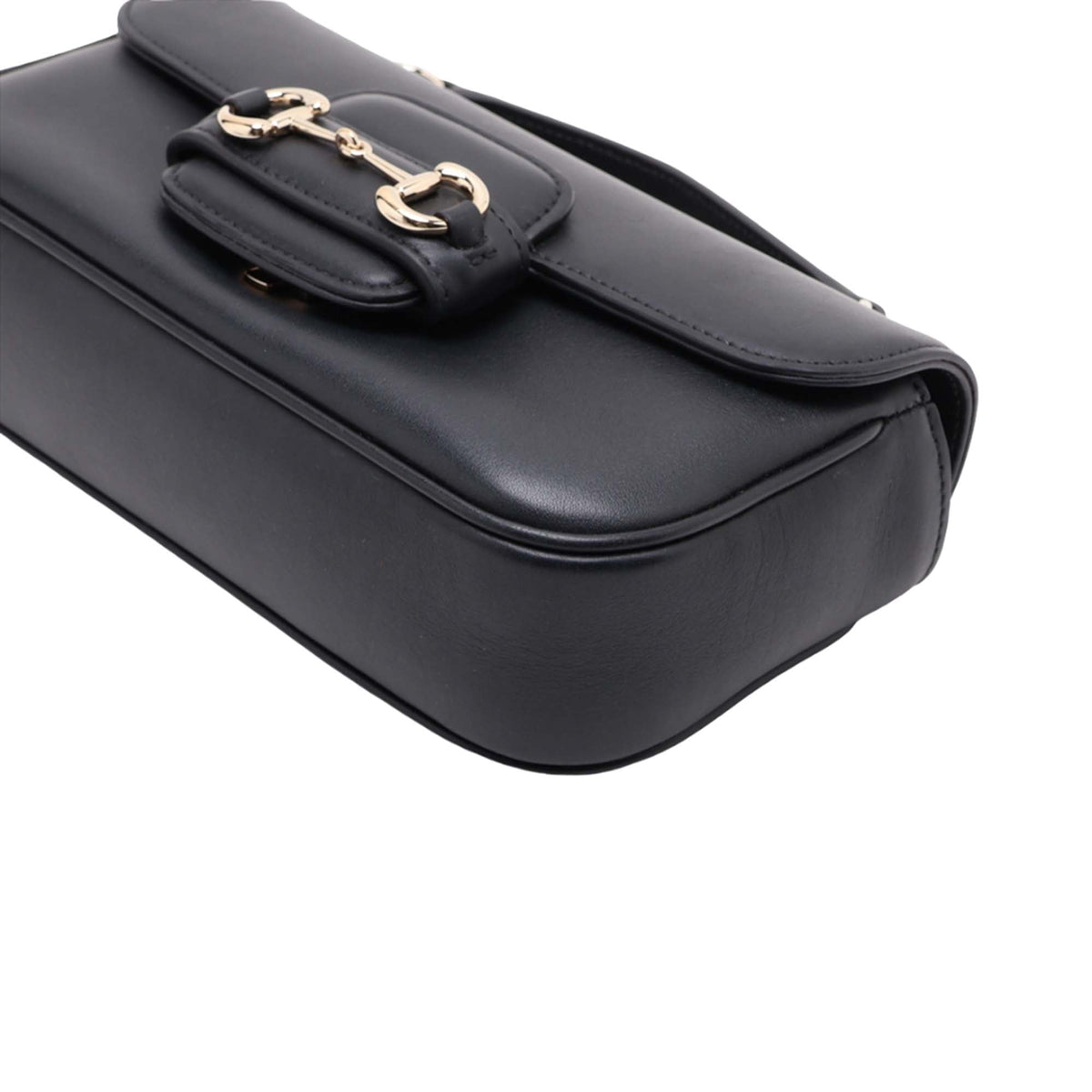 Gucci Calfskin Horsebit 1955 Top Handle Bag — Black