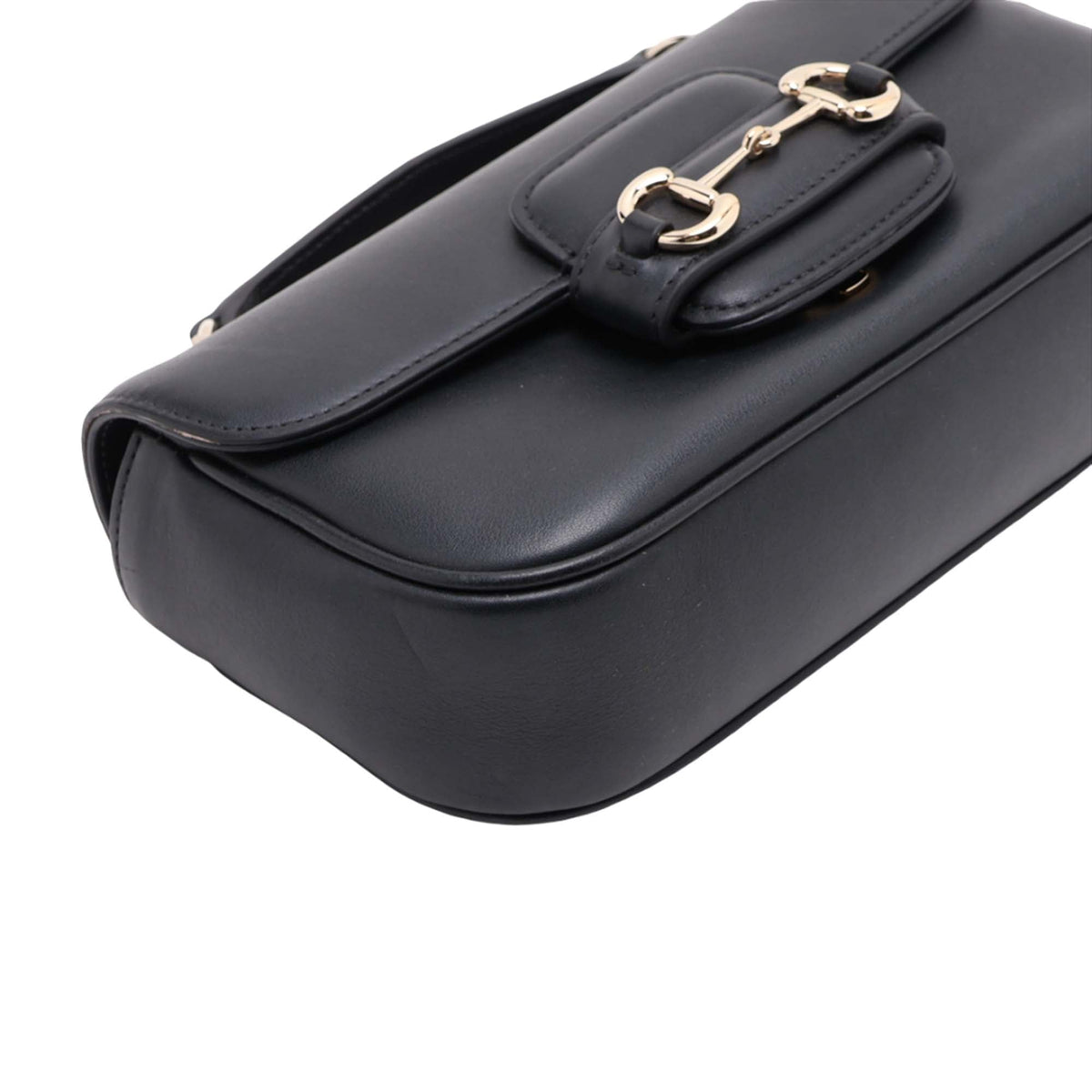 Gucci Calfskin Horsebit 1955 Top Handle Bag — Black