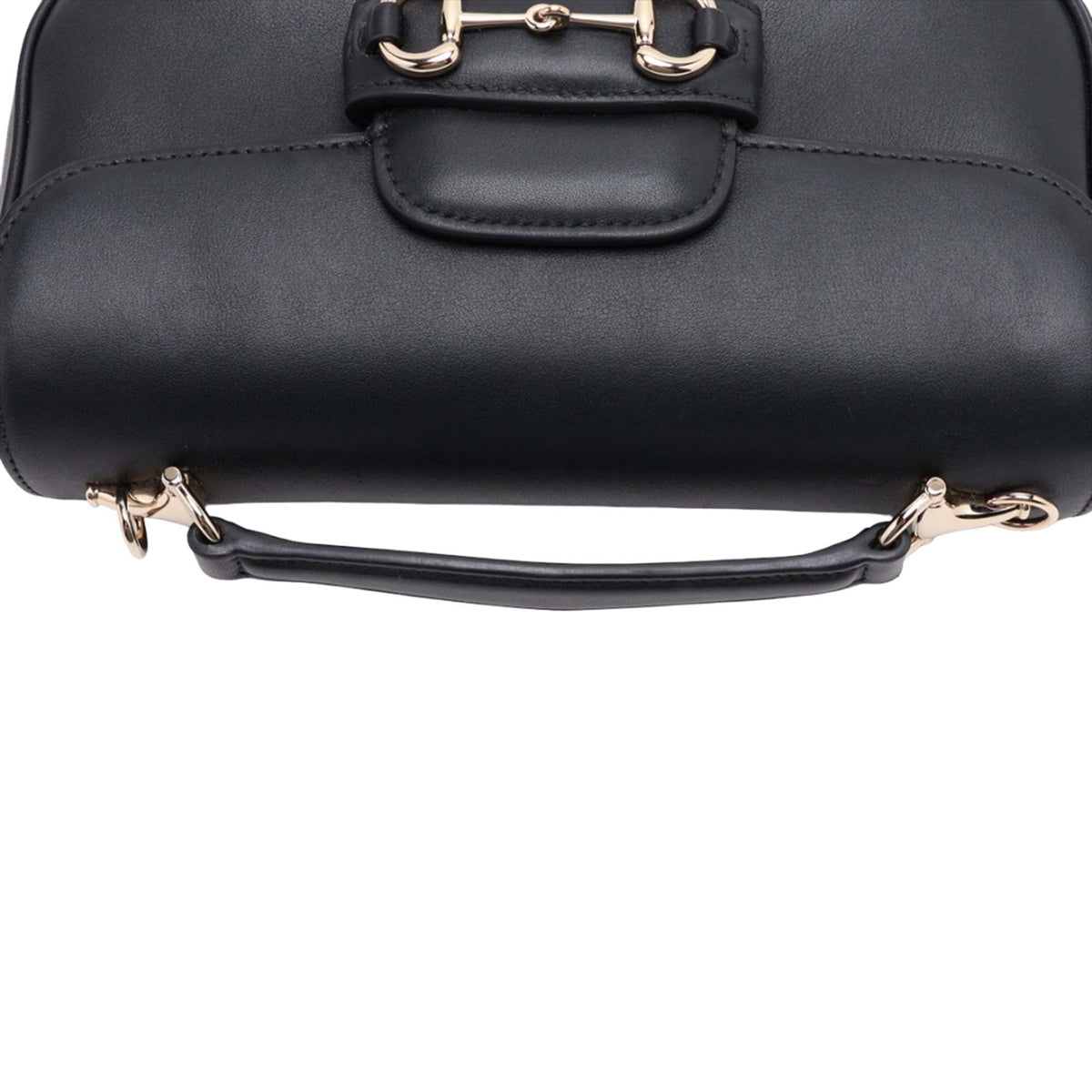 Gucci Calfskin Horsebit 1955 Top Handle Bag — Black