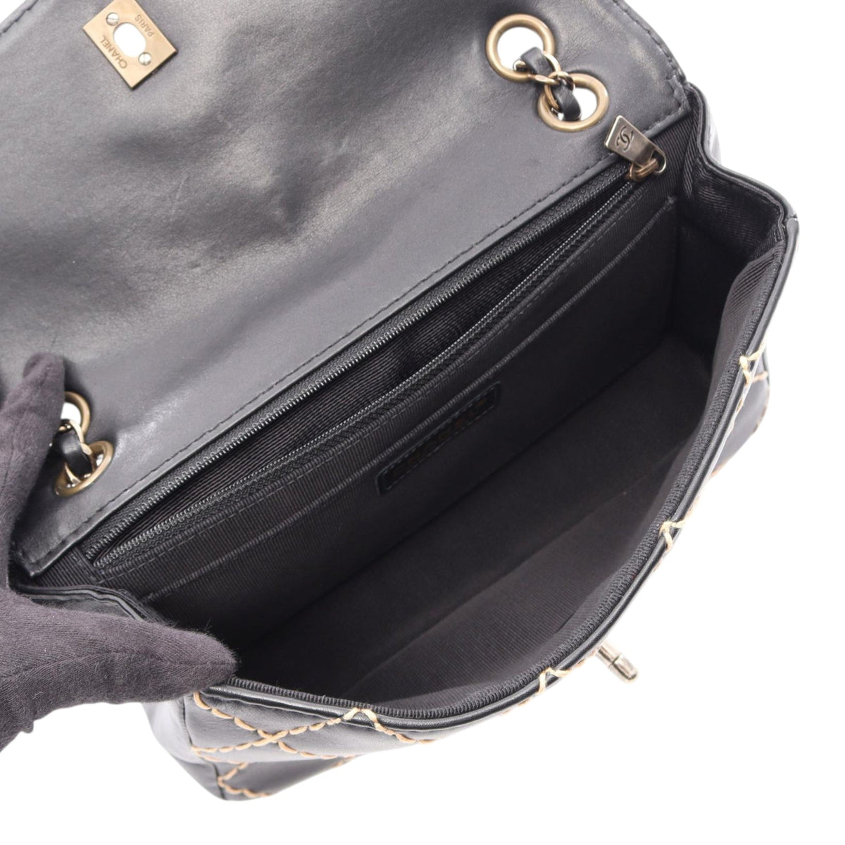Chanel CC Calfskin Wild Stitch Flap