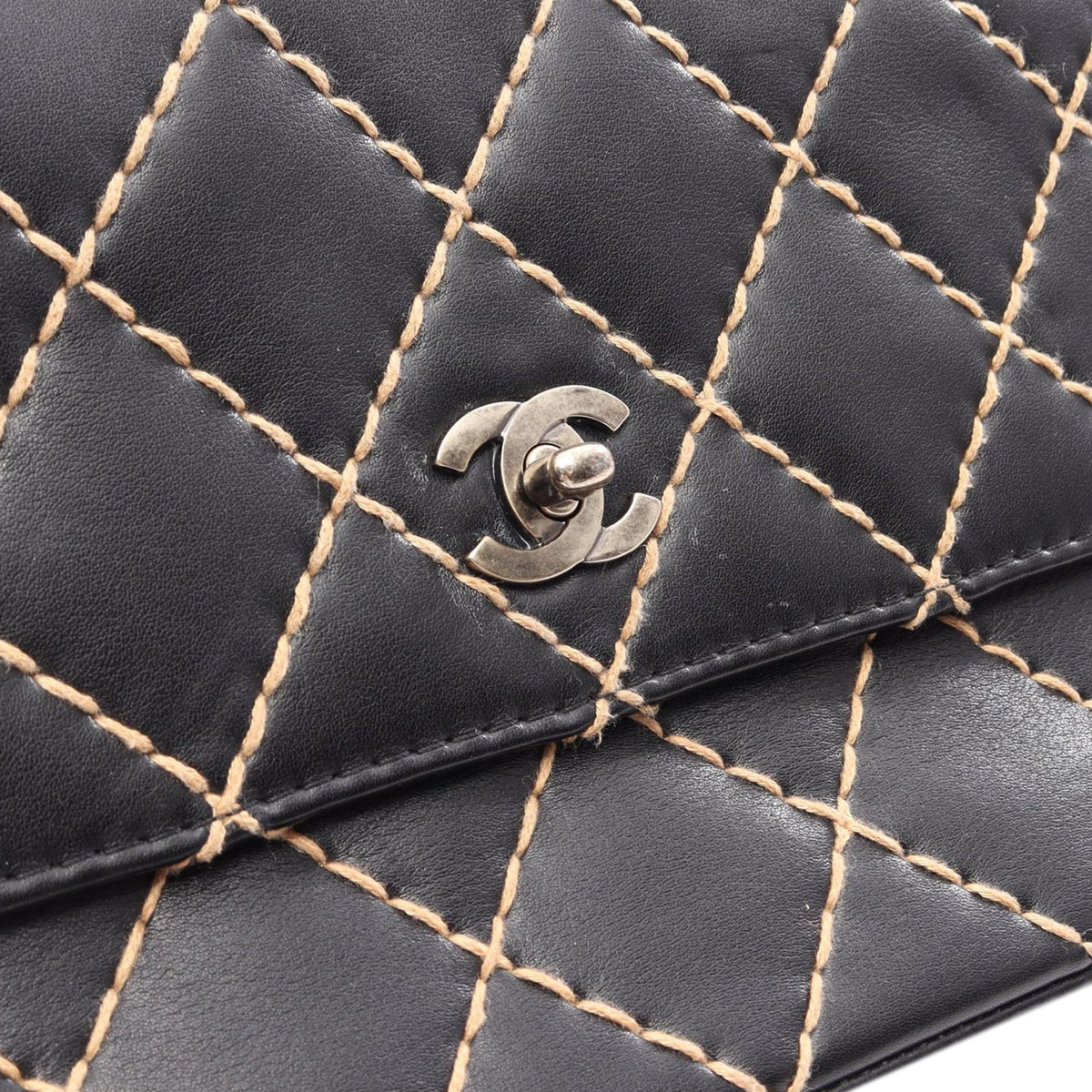 Chanel CC Calfskin Wild Stitch Flap