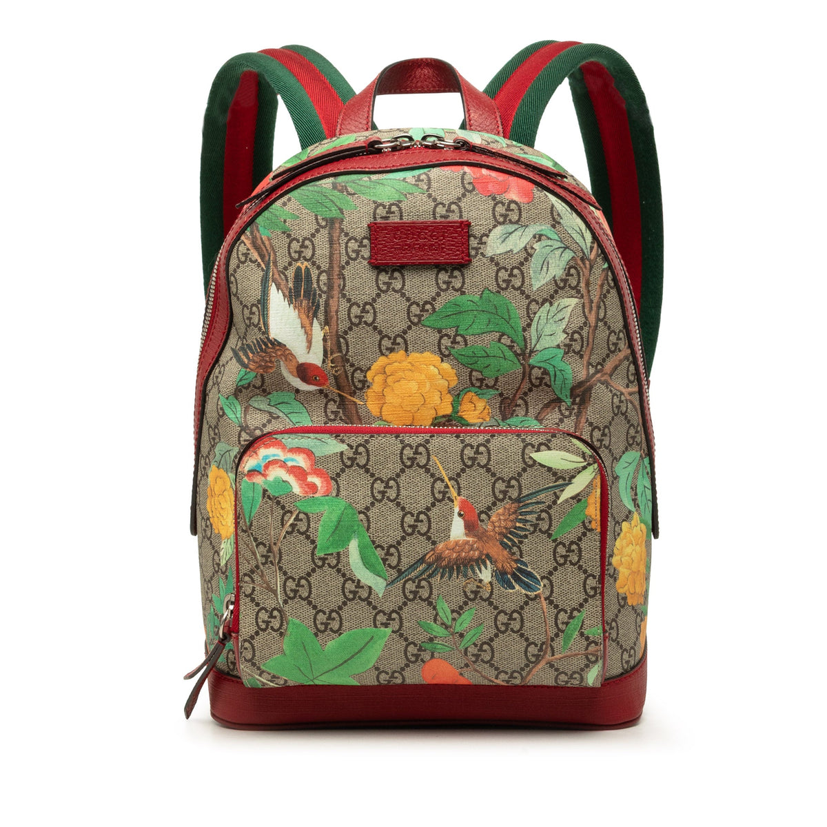 Gucci Small GG Supreme Web Tian Backpack — Beige