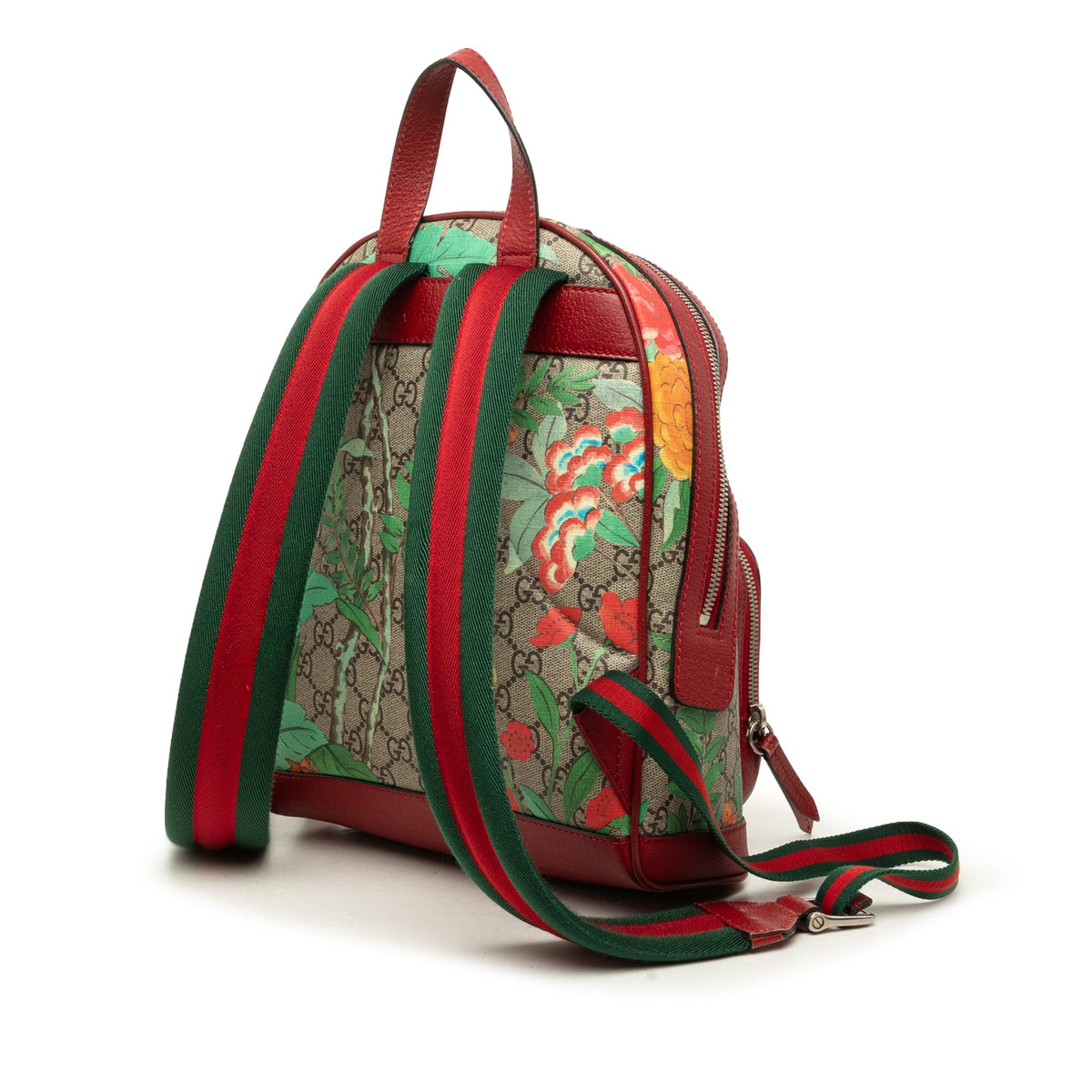 Gucci Small GG Supreme Web Tian Backpack — Beige
