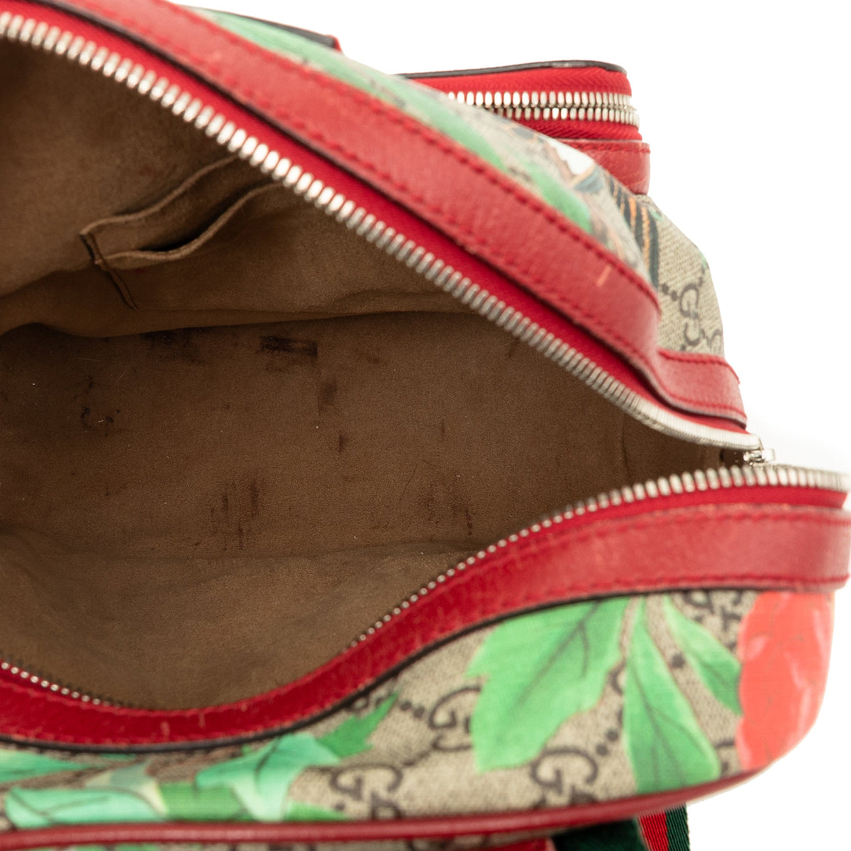 Gucci Small GG Supreme Web Tian Backpack — Beige