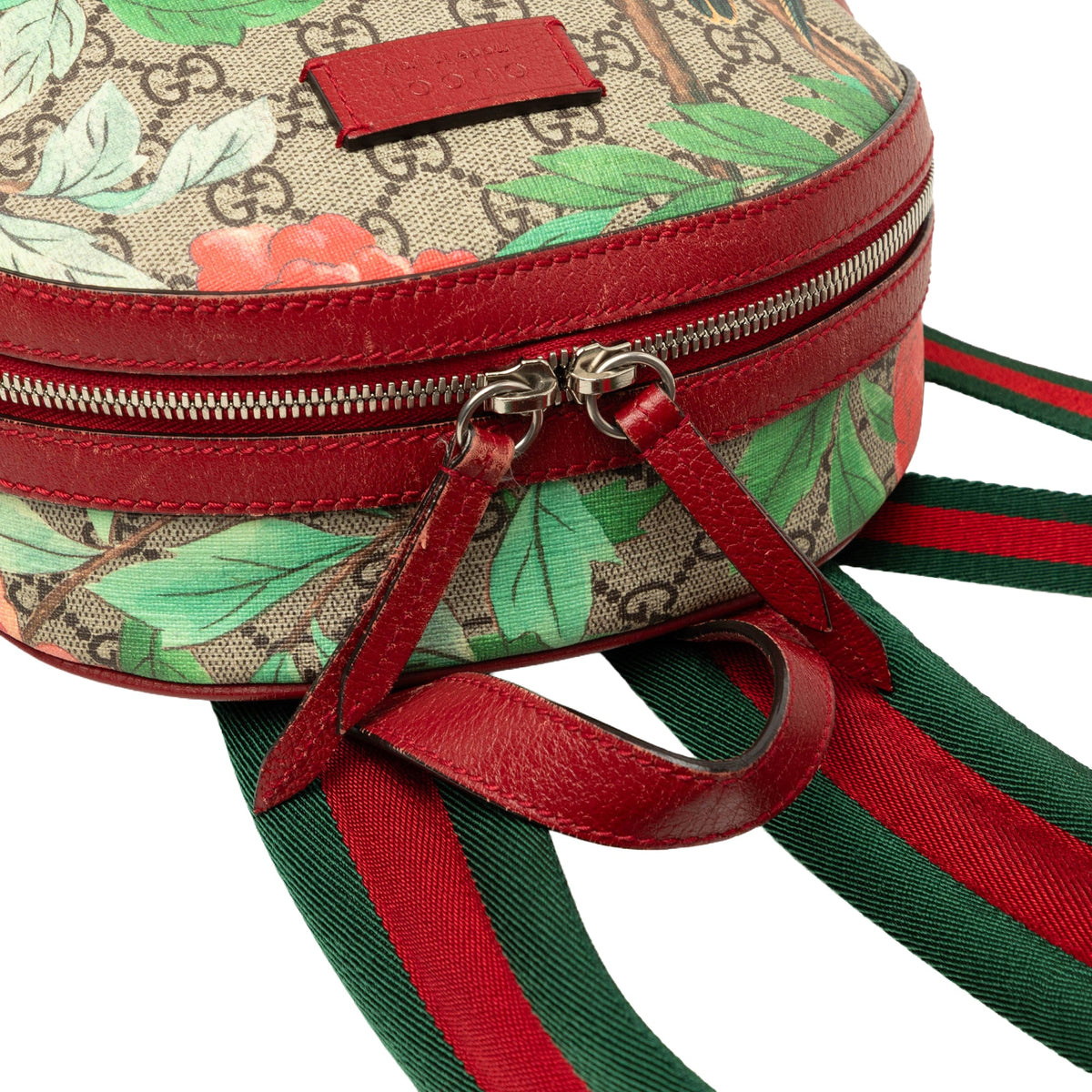 Gucci Small GG Supreme Web Tian Backpack — Beige