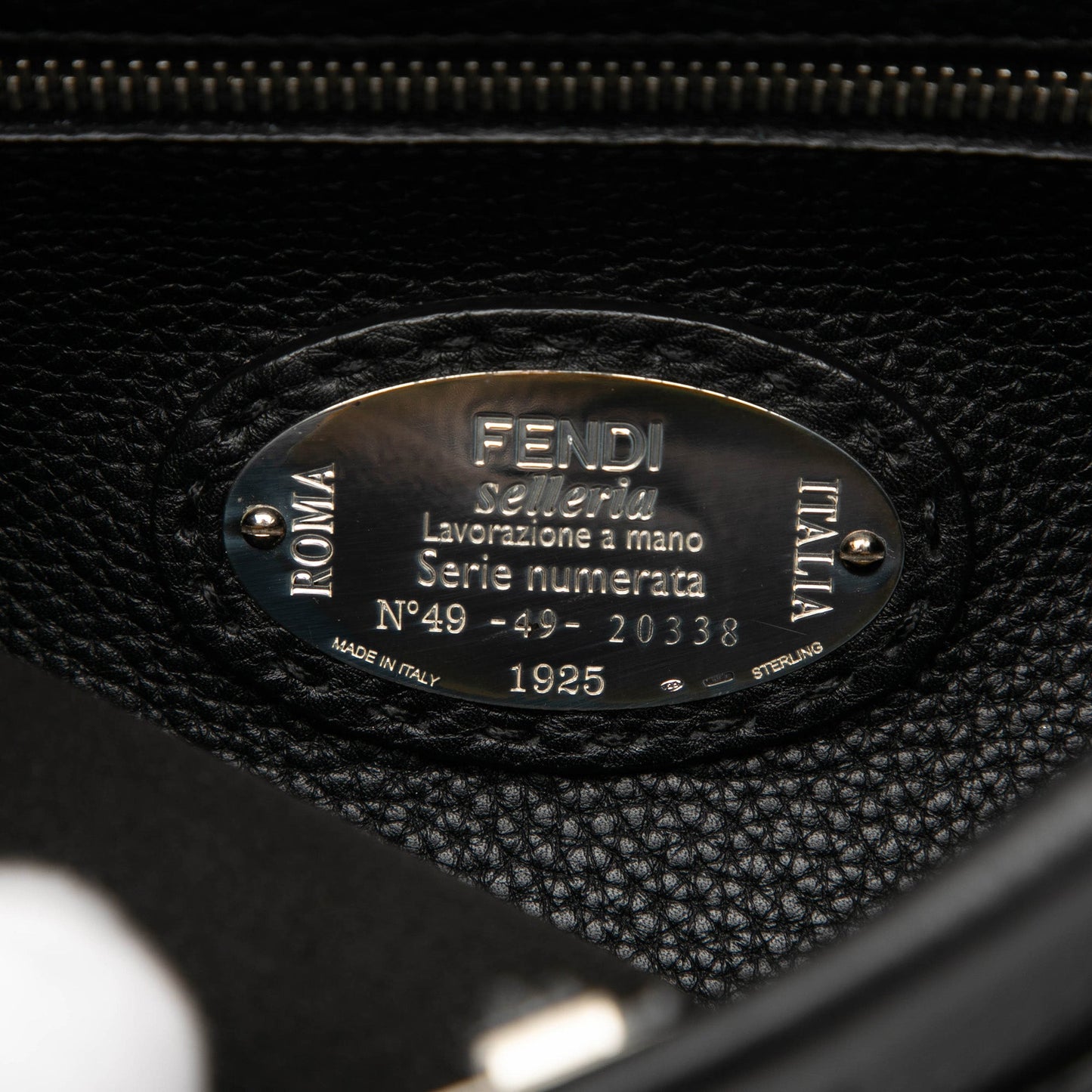 Fendi Mini Calfskin Romano Selleria Peekaboo Iconic Fit Satchel