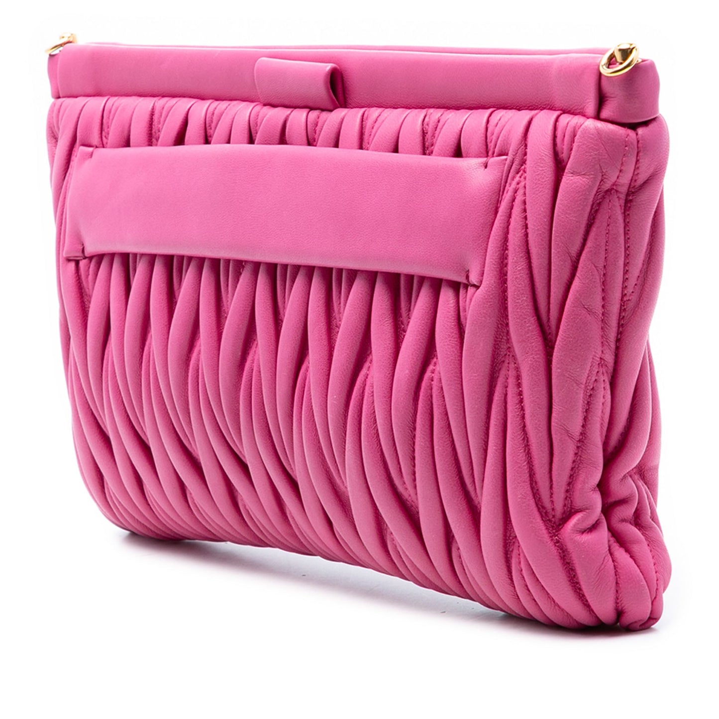 Miu Miu Matelasse Nappa Frame Clutch with Strap