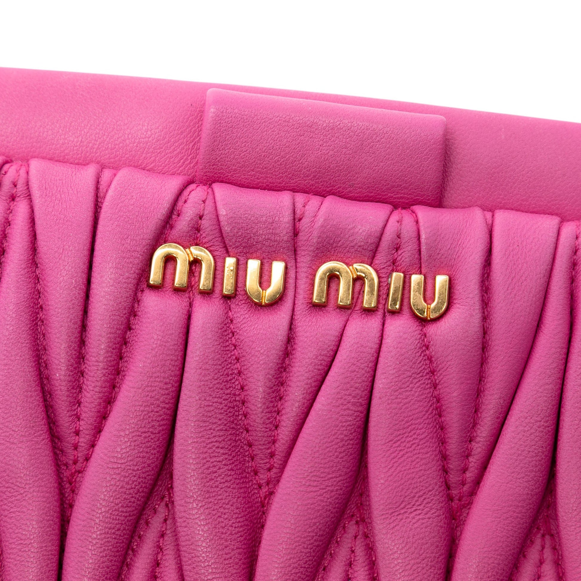 Miu Miu Matelasse Nappa Frame Clutch with Strap