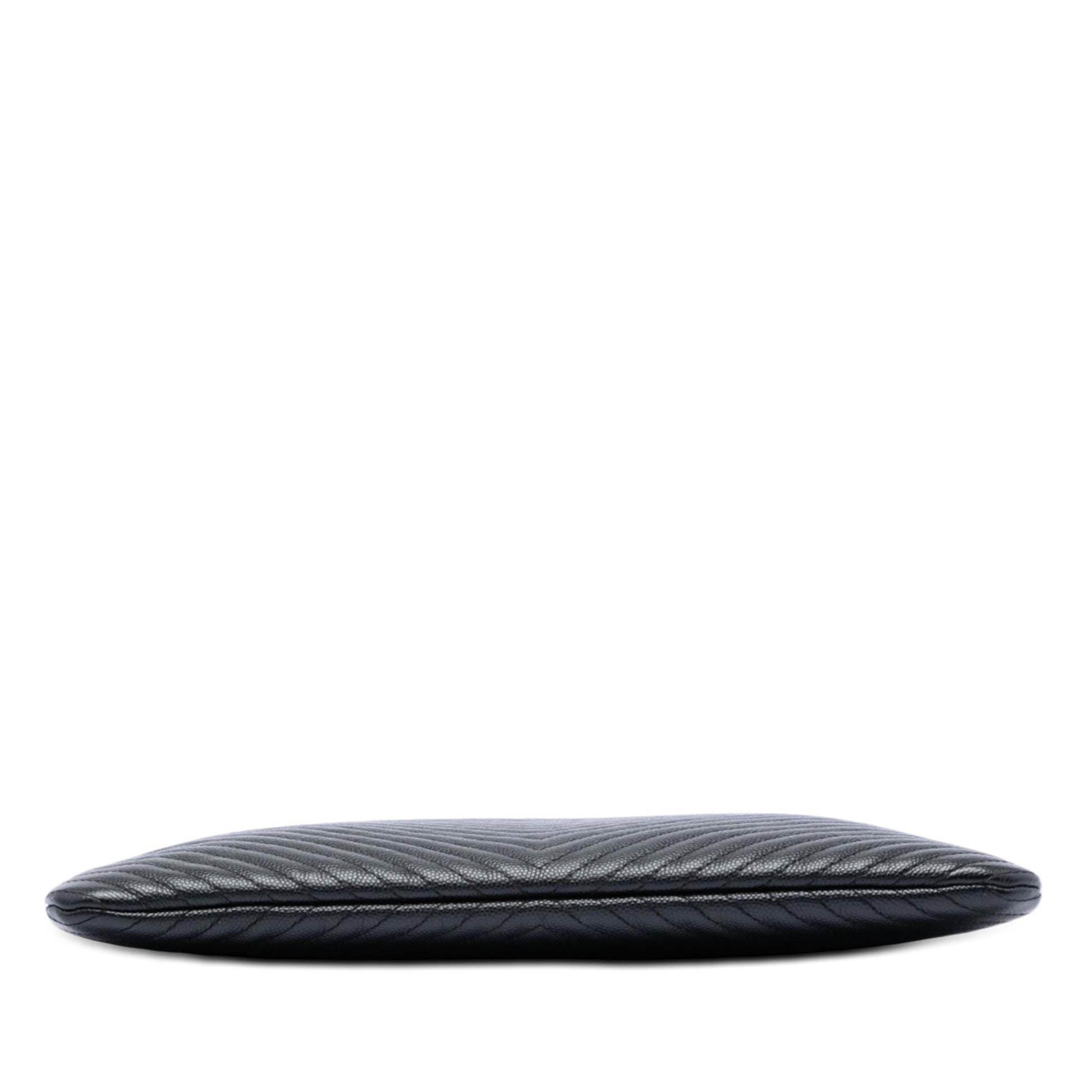 Chanel Medium CC Chevron Caviar O Case Clutch