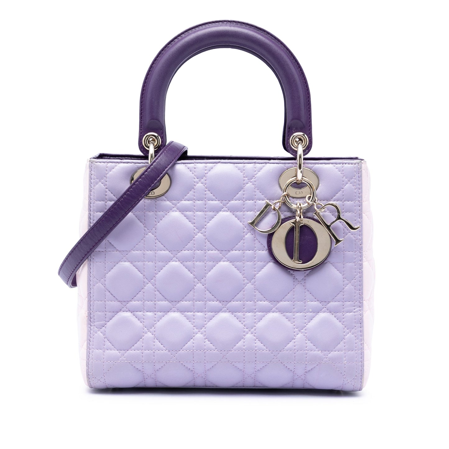 Dior Medium Tricolor Lambskin Cannage Lady Dior