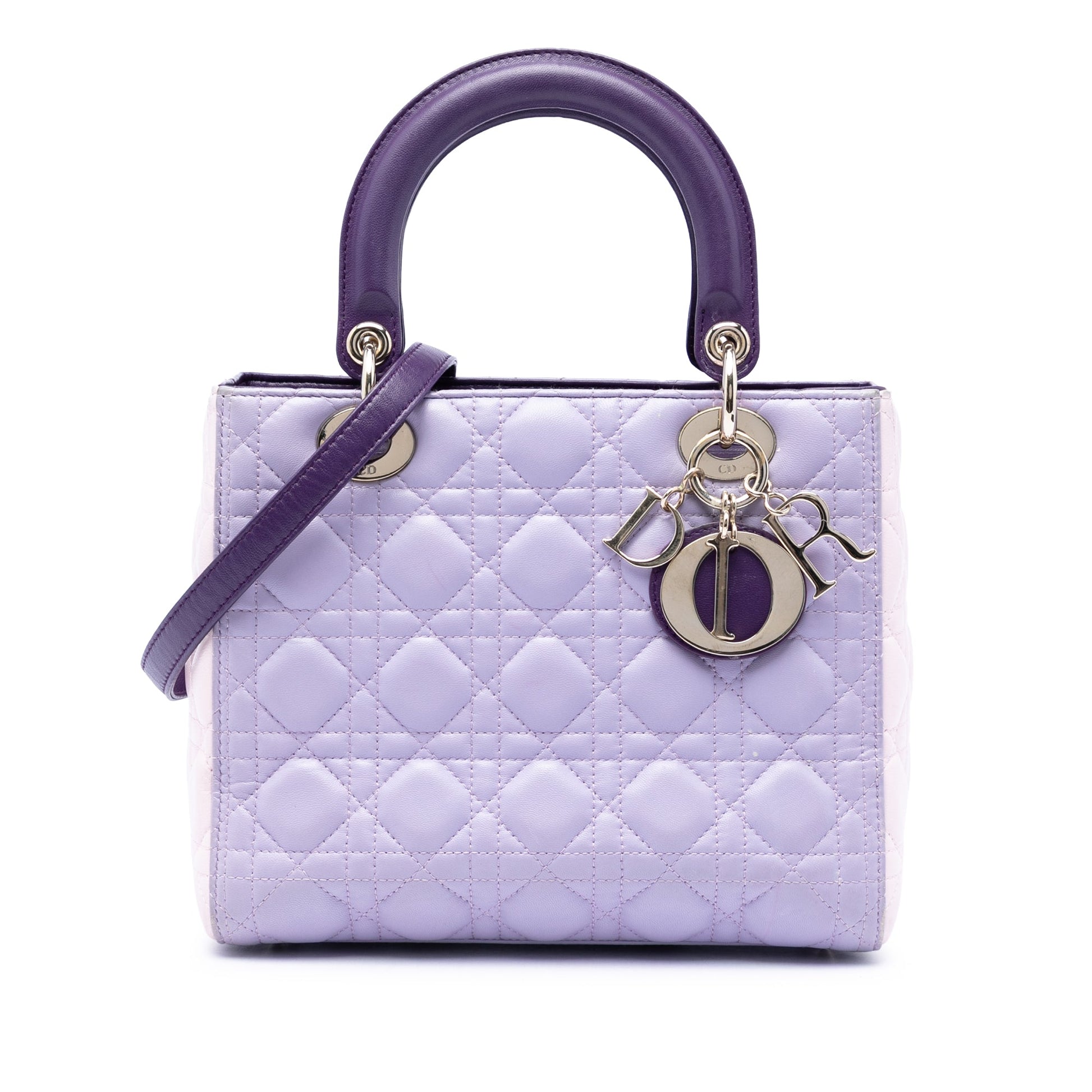 Dior Medium Tricolor Lambskin Cannage Lady Dior