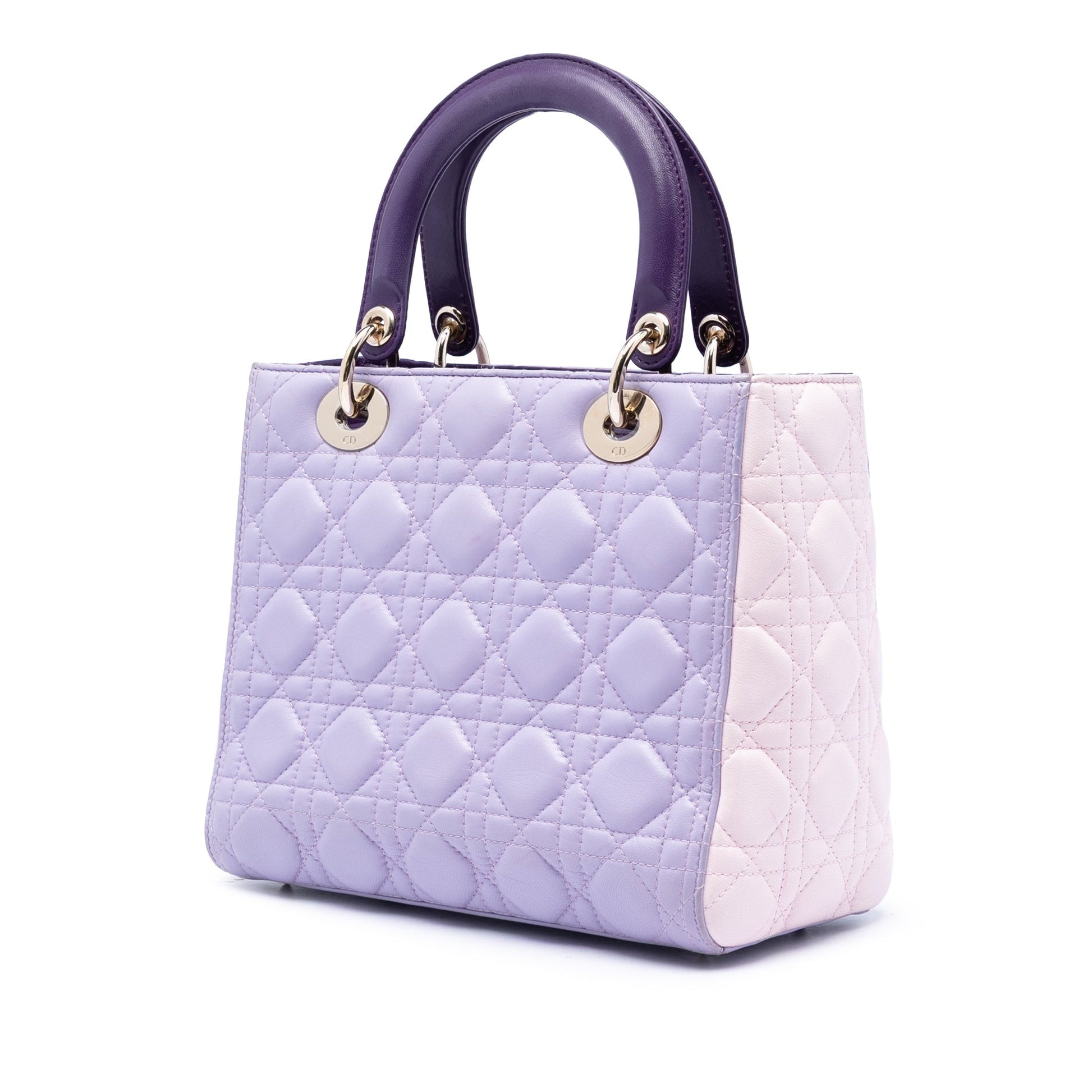 Dior Medium Tricolor Lambskin Cannage Lady Dior