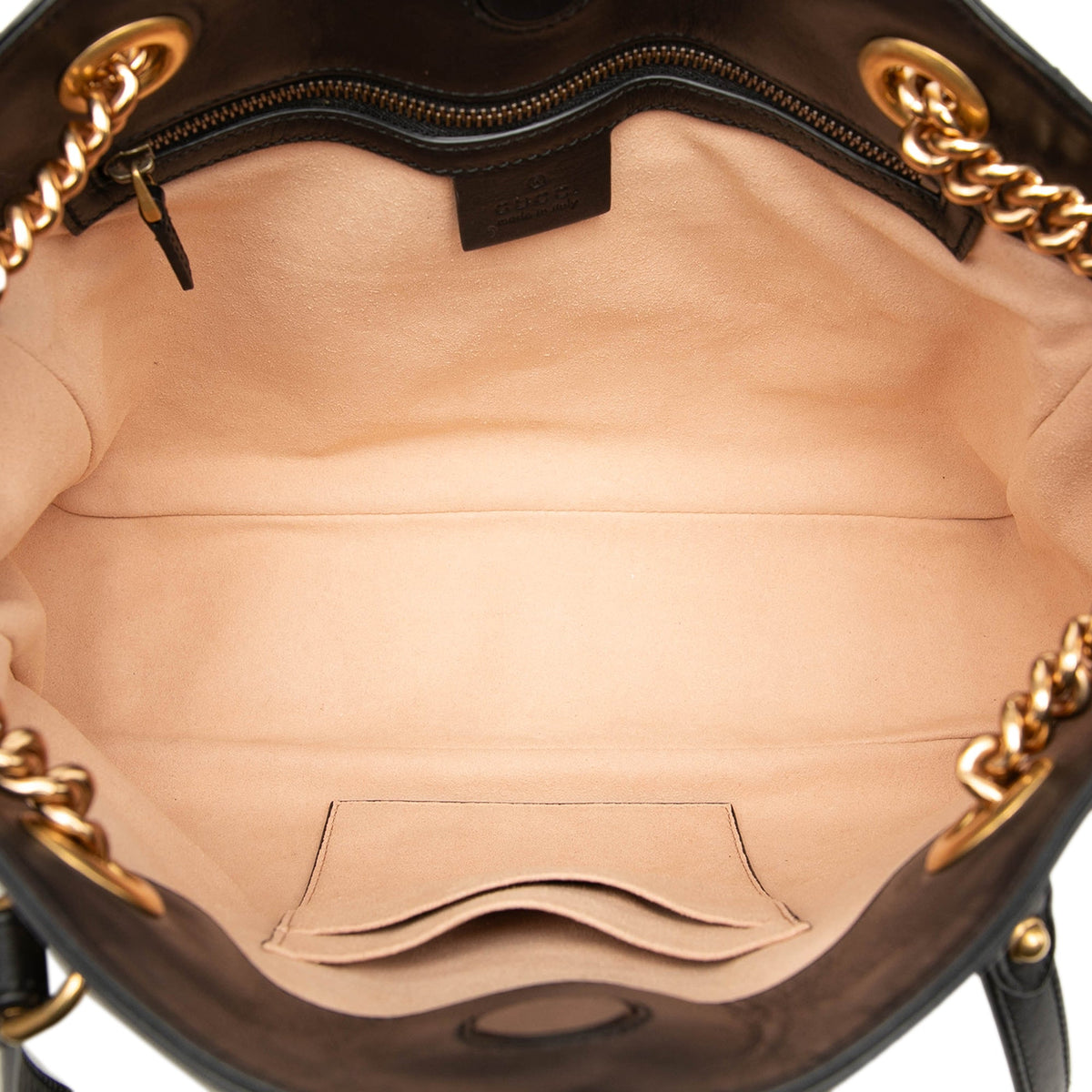 Gucci Medium GG Marmont Matelasse Calfskin Chain Shoulder Bag — Black