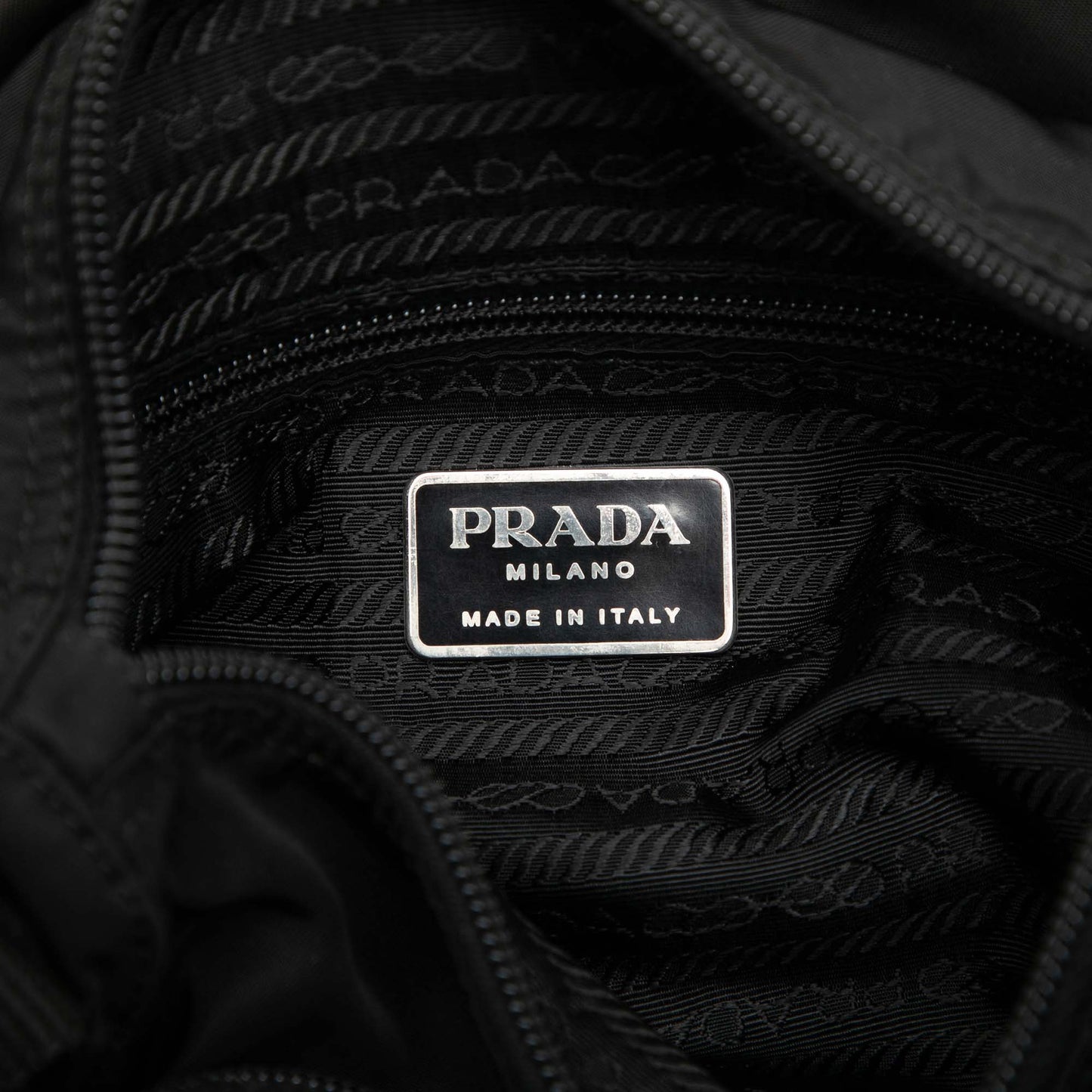 Prada Tessuto Zip Buckle Messenger Bag