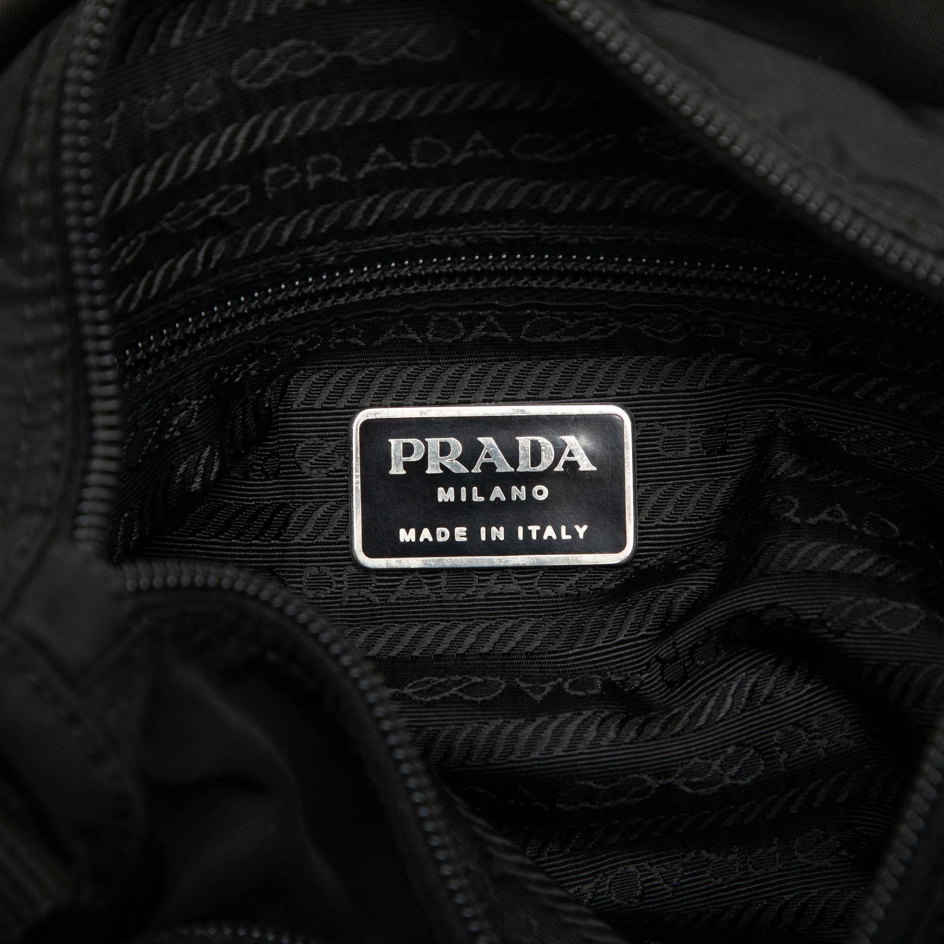 Prada Tessuto Zip Buckle Messenger Bag