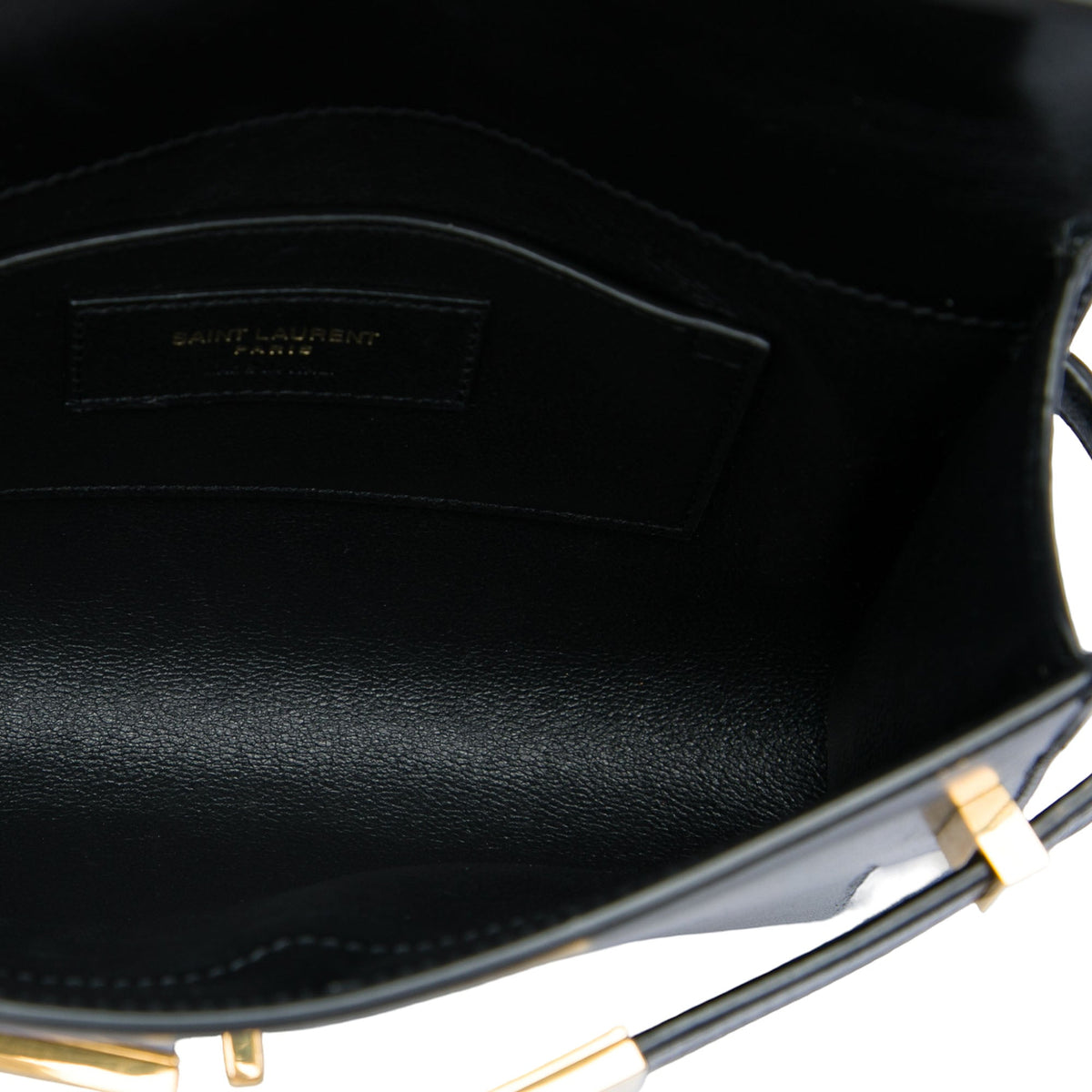 Saint Laurent Mini Smooth Calfskin Manhattan Crossbody — Black