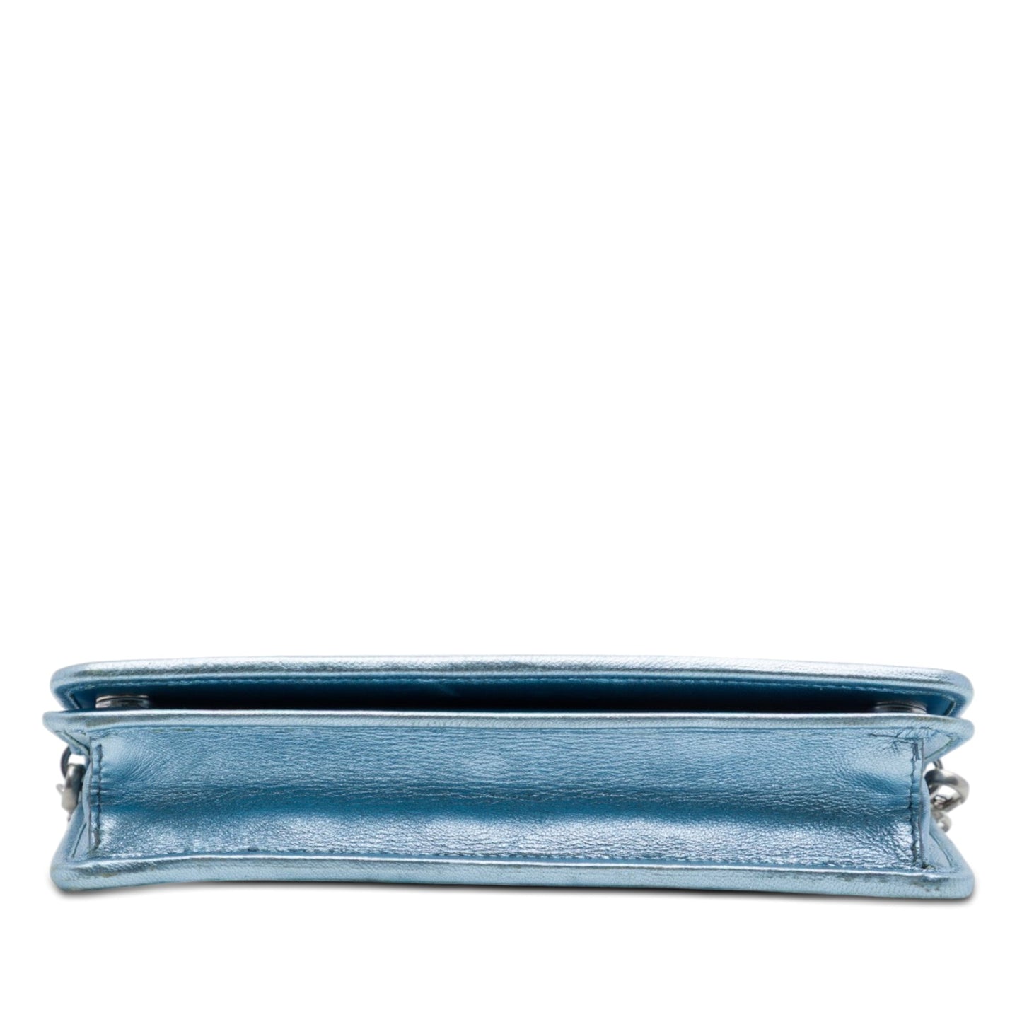 Prada Metallic Soft Calf Impunture Diagramme Wallet on Chain