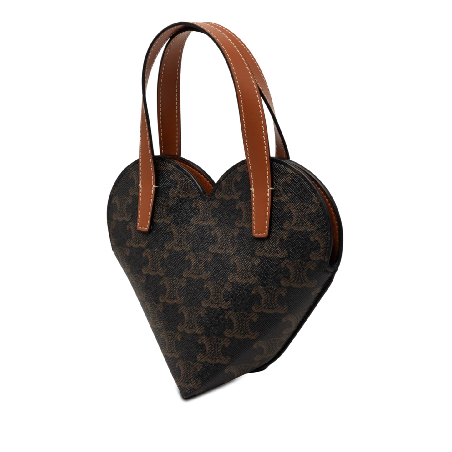 Celine Teen Triomphe Coated Canvas Coeur Satchel