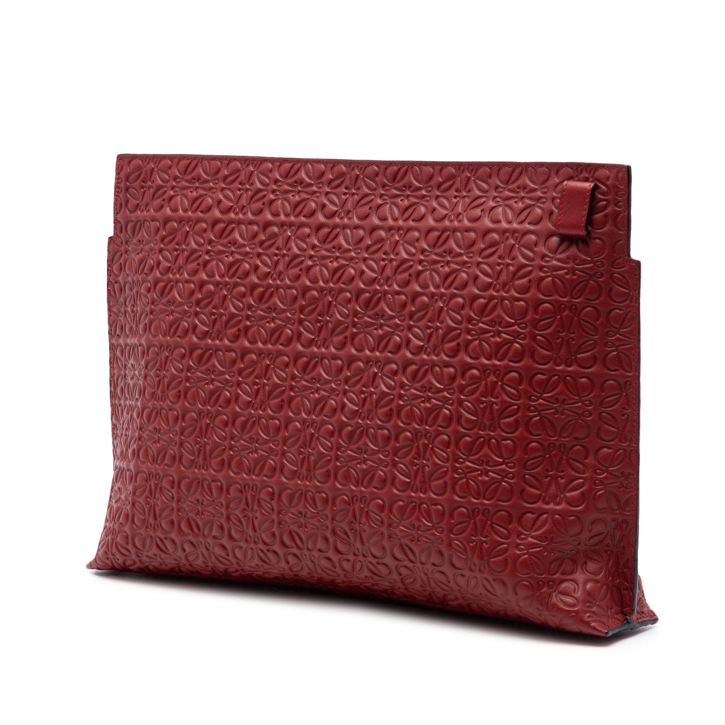 LOEWE Embossed Anagram Leather Repeat T Clutch