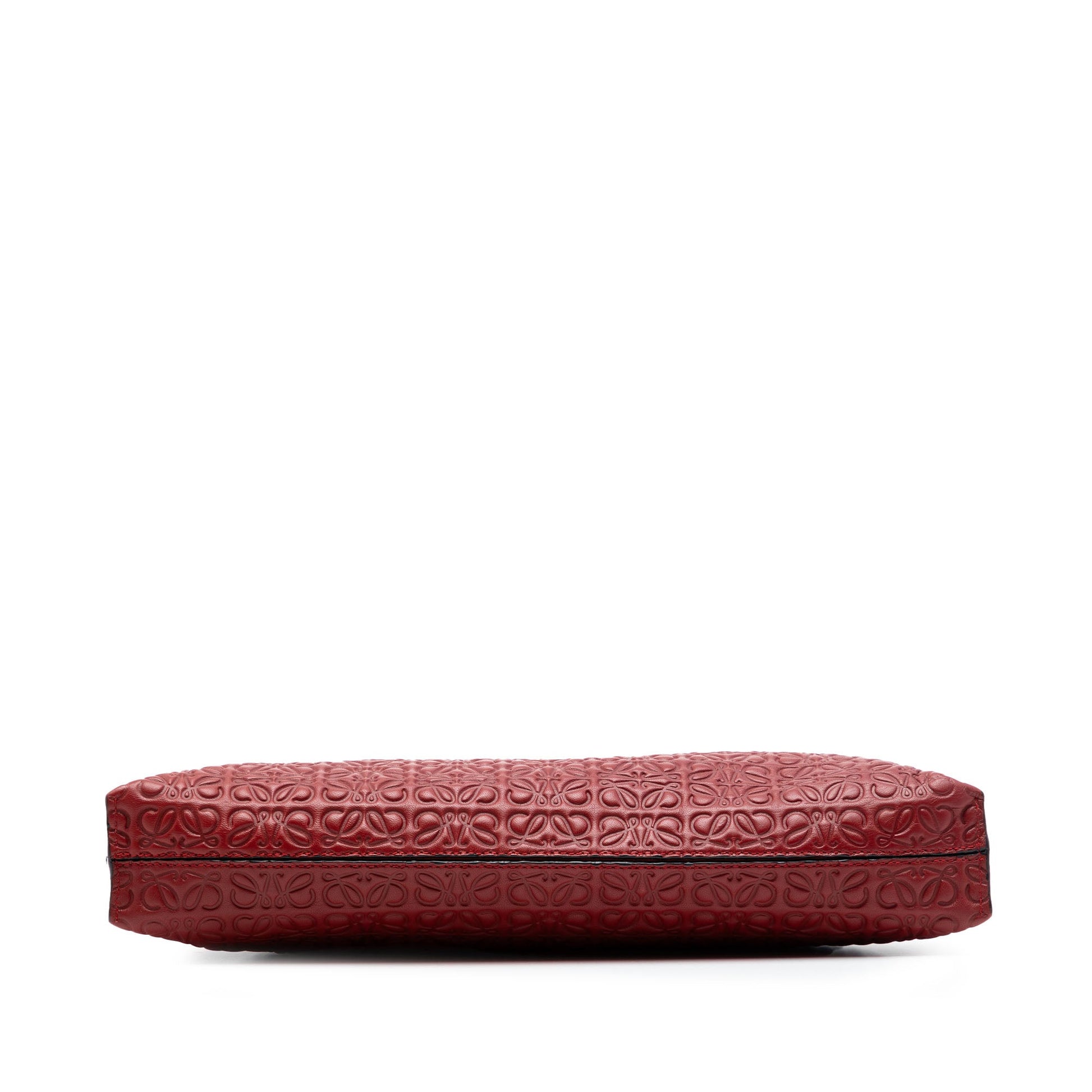 LOEWE Embossed Anagram Leather Repeat T Clutch
