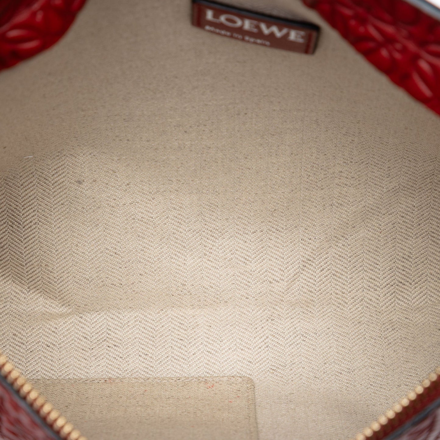 LOEWE Embossed Anagram Leather Repeat T Clutch