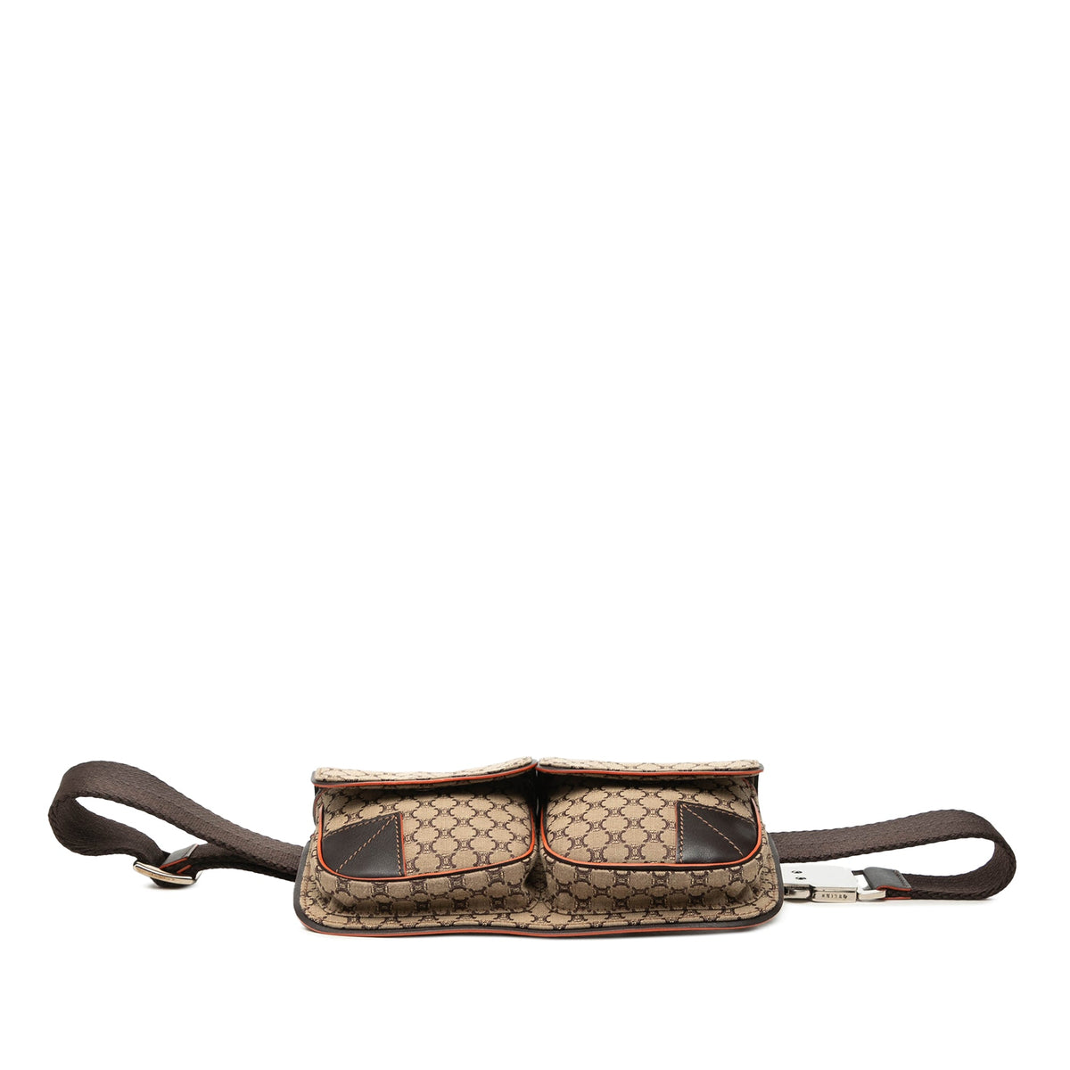 Celine Macadam Canvas Double Pocket Belt Bag