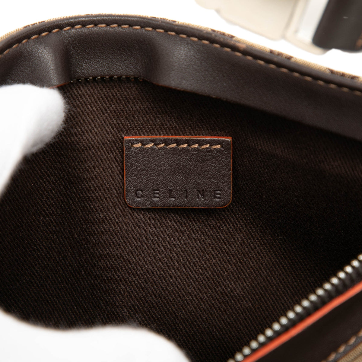 Celine Macadam Canvas Double Pocket Belt Bag