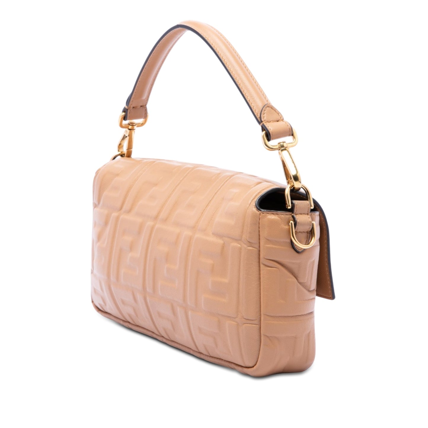 Fendi Zucca Embossed Leather Baguette Satchel