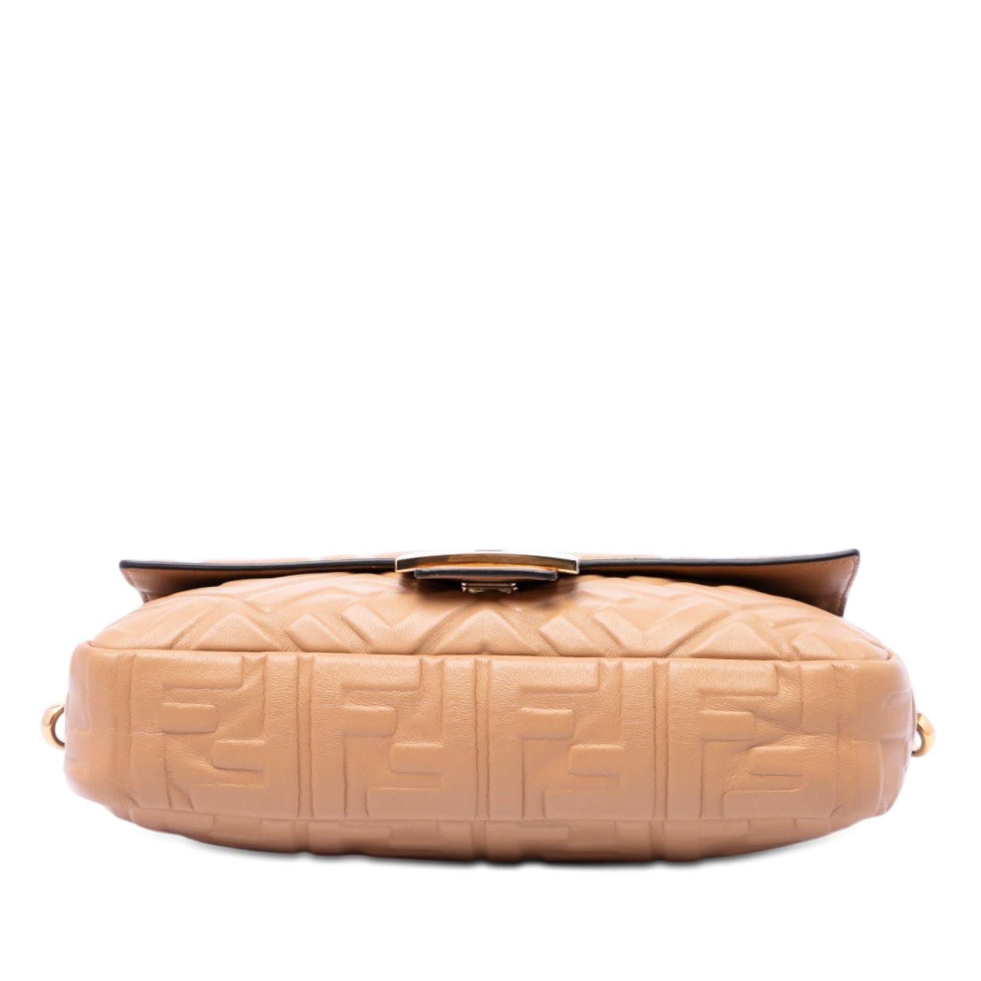 Fendi Zucca Embossed Leather Baguette Satchel