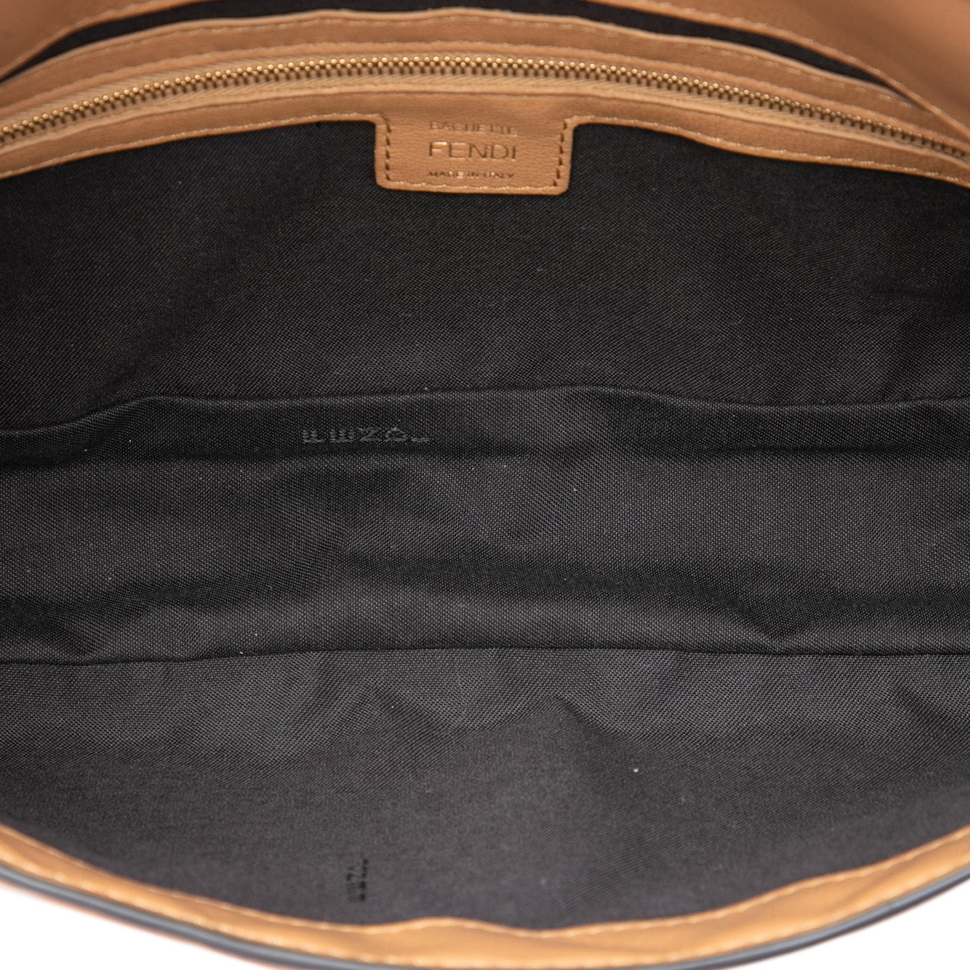 Fendi Zucca Embossed Leather Baguette Satchel