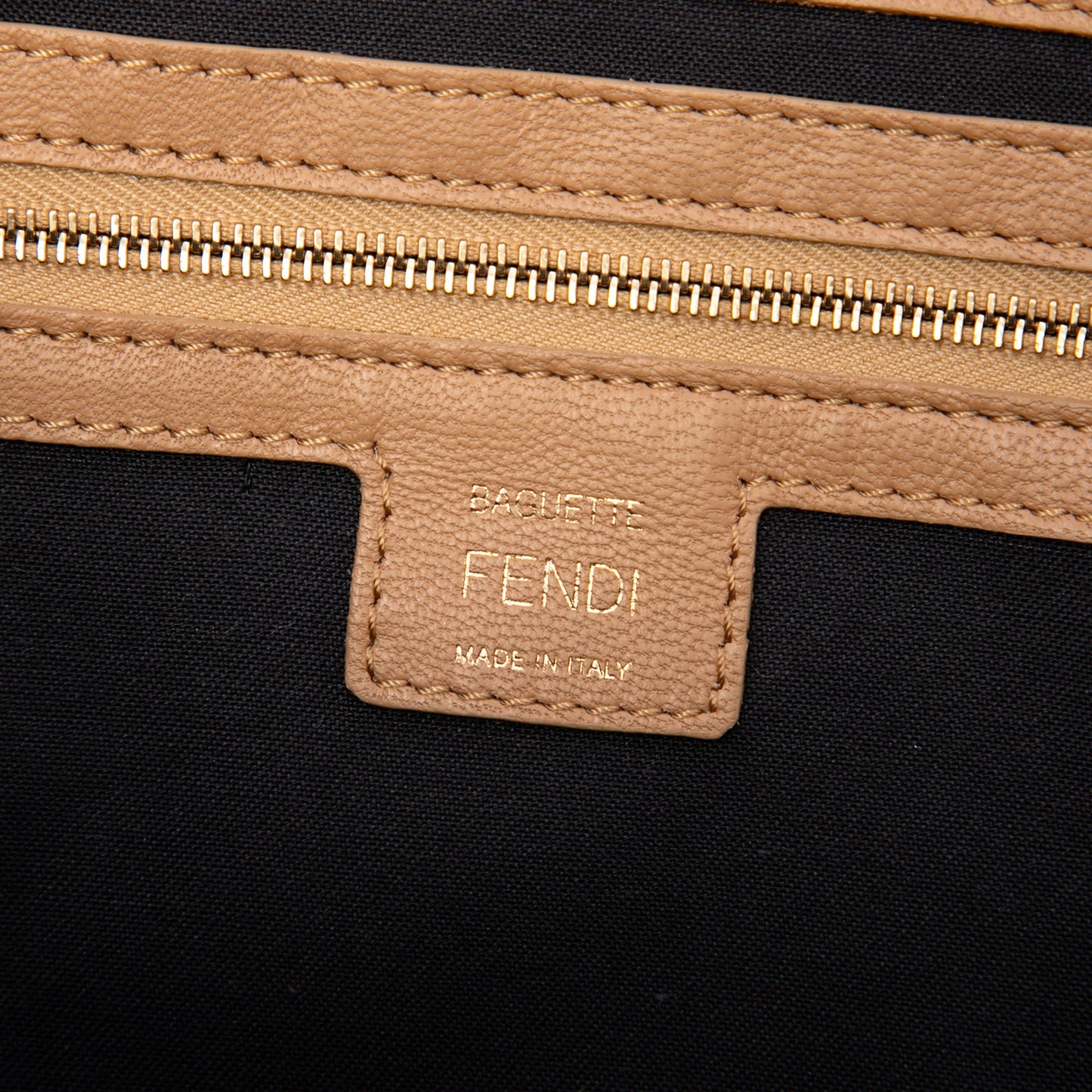 Fendi Zucca Embossed Leather Baguette Satchel