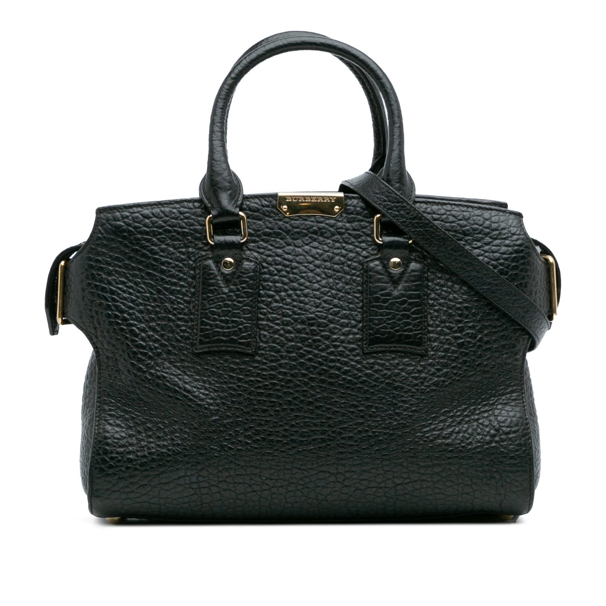 Burberry Medium Grained Leather Clifton Satchel