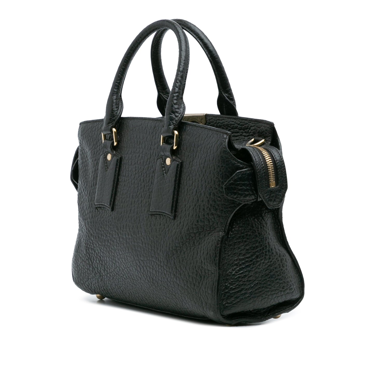 Burberry Medium Grained Leather Clifton Satchel