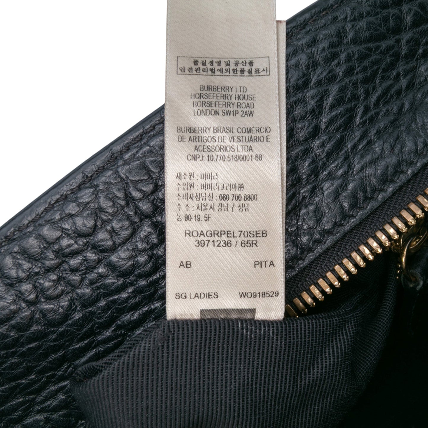 Burberry Medium Grained Leather Clifton Satchel