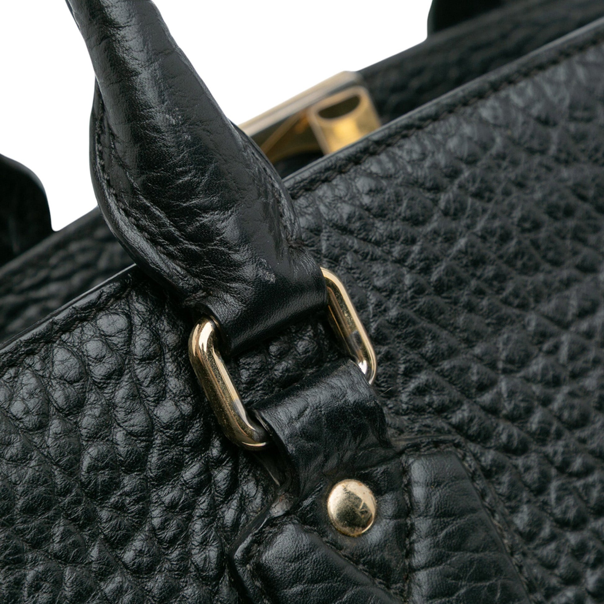 Burberry Medium Grained Leather Clifton Satchel