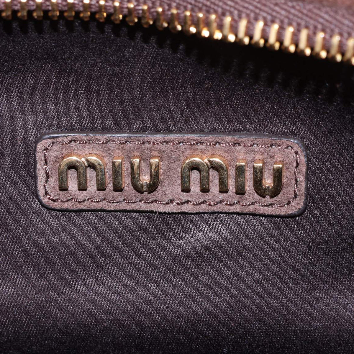 Miu Miu Matelasse Suede Wander Bag — Brown