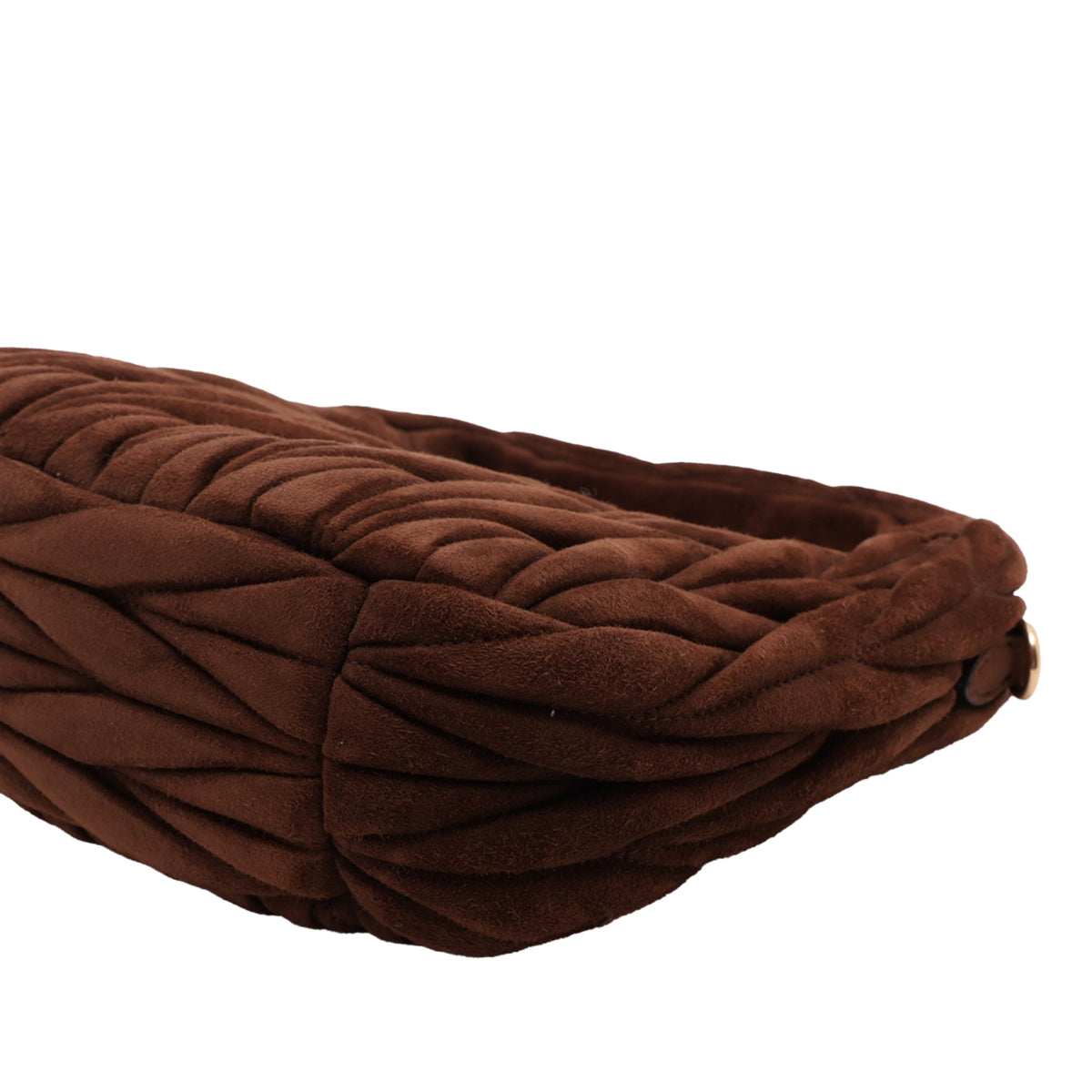 Miu Miu Matelasse Suede Wander Bag — Brown