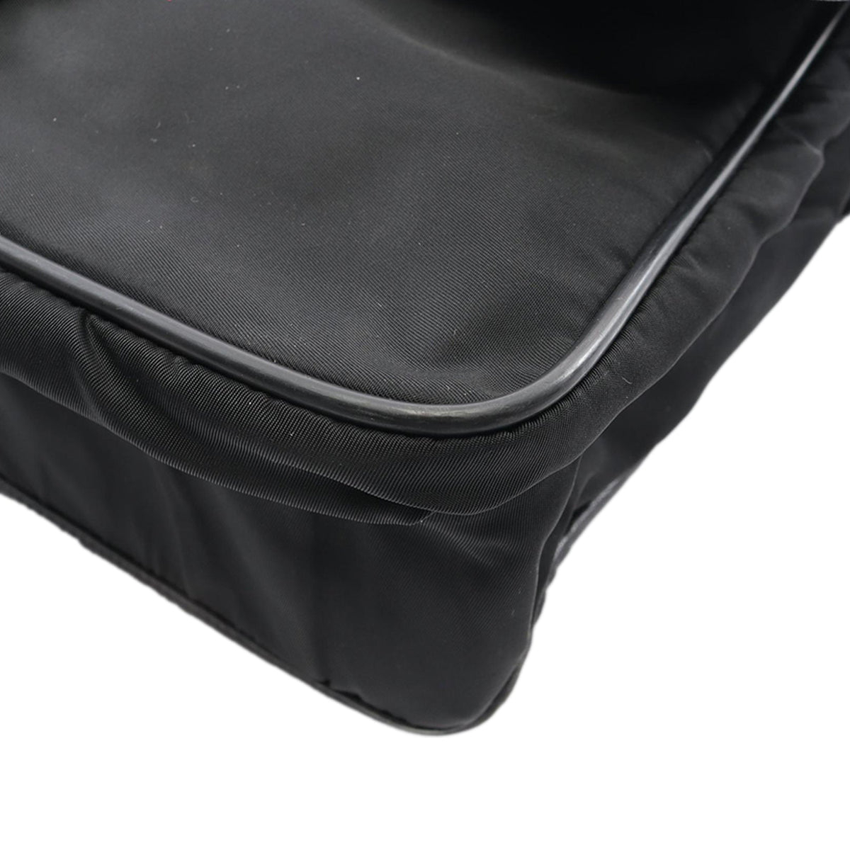 Prada Saffiano Trimmed Tessuto Buckle Messenger Bag