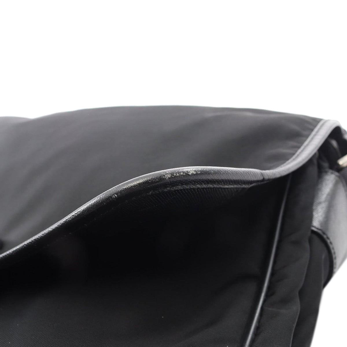 Prada Saffiano Trimmed Tessuto Buckle Messenger Bag