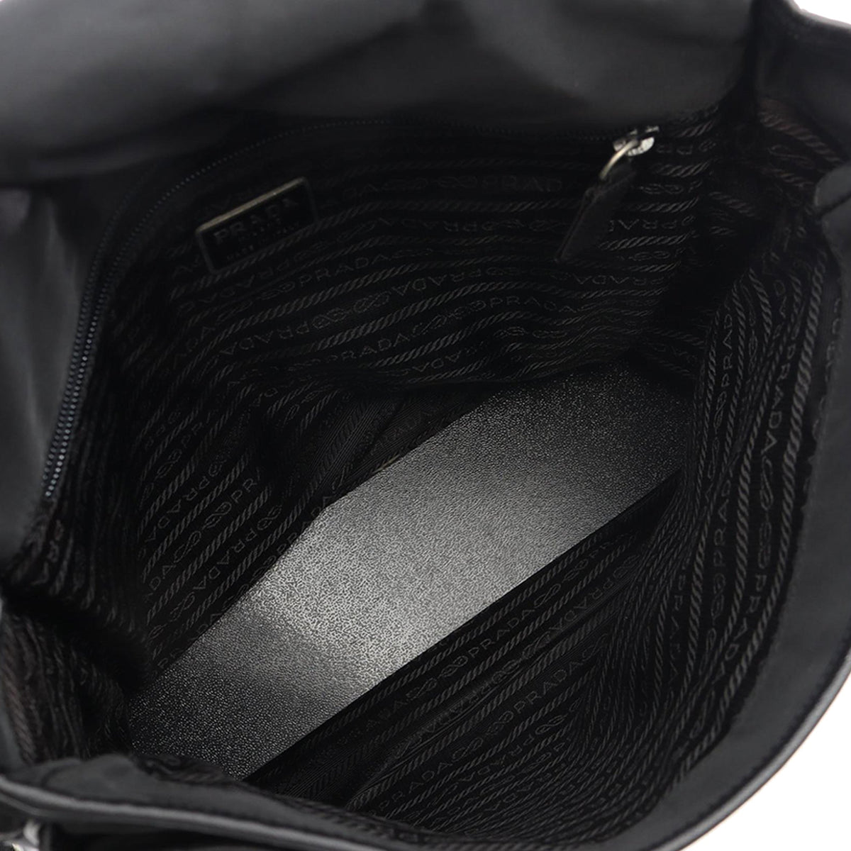 Prada Saffiano Trimmed Tessuto Buckle Messenger Bag