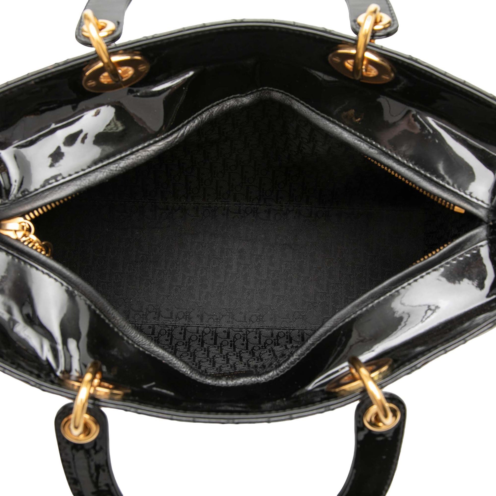 Dior Large Patent Cannage Lady Dior