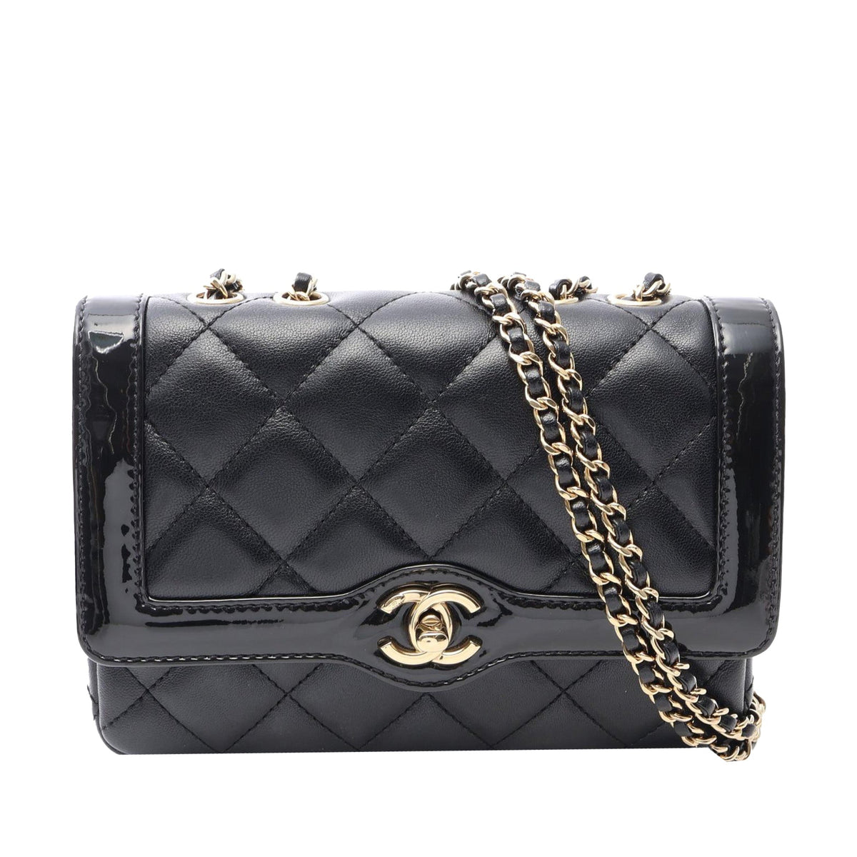 Chanel Mini Crumpled Glazed Lambskin Flap