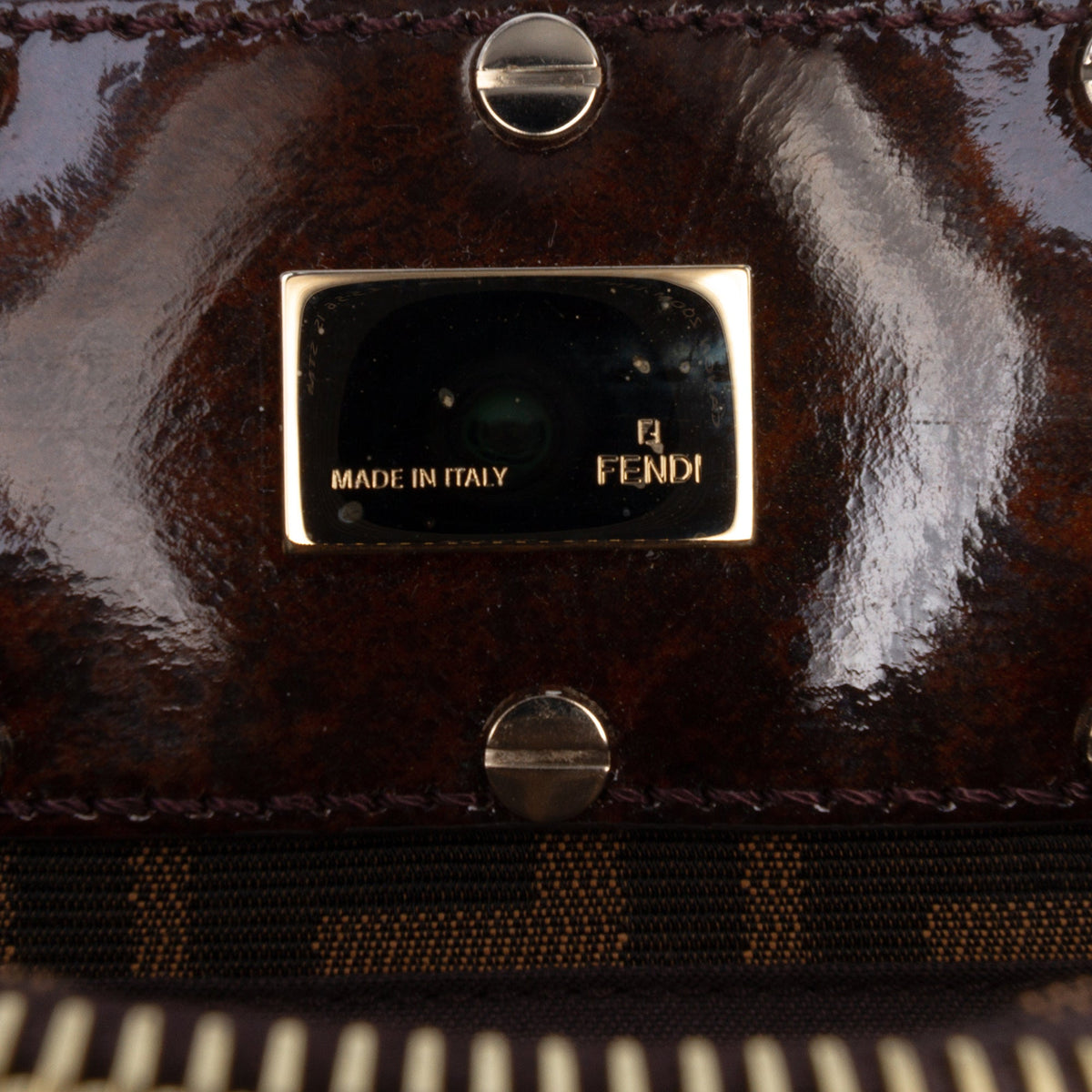 Fendi Small Zucca Canvas Mia Chain Tote — Brown