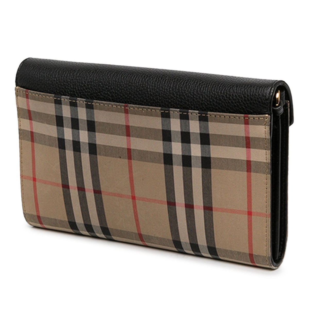Burberry House Check Canvas and Leather Hannah Wallet on Strap — Beige