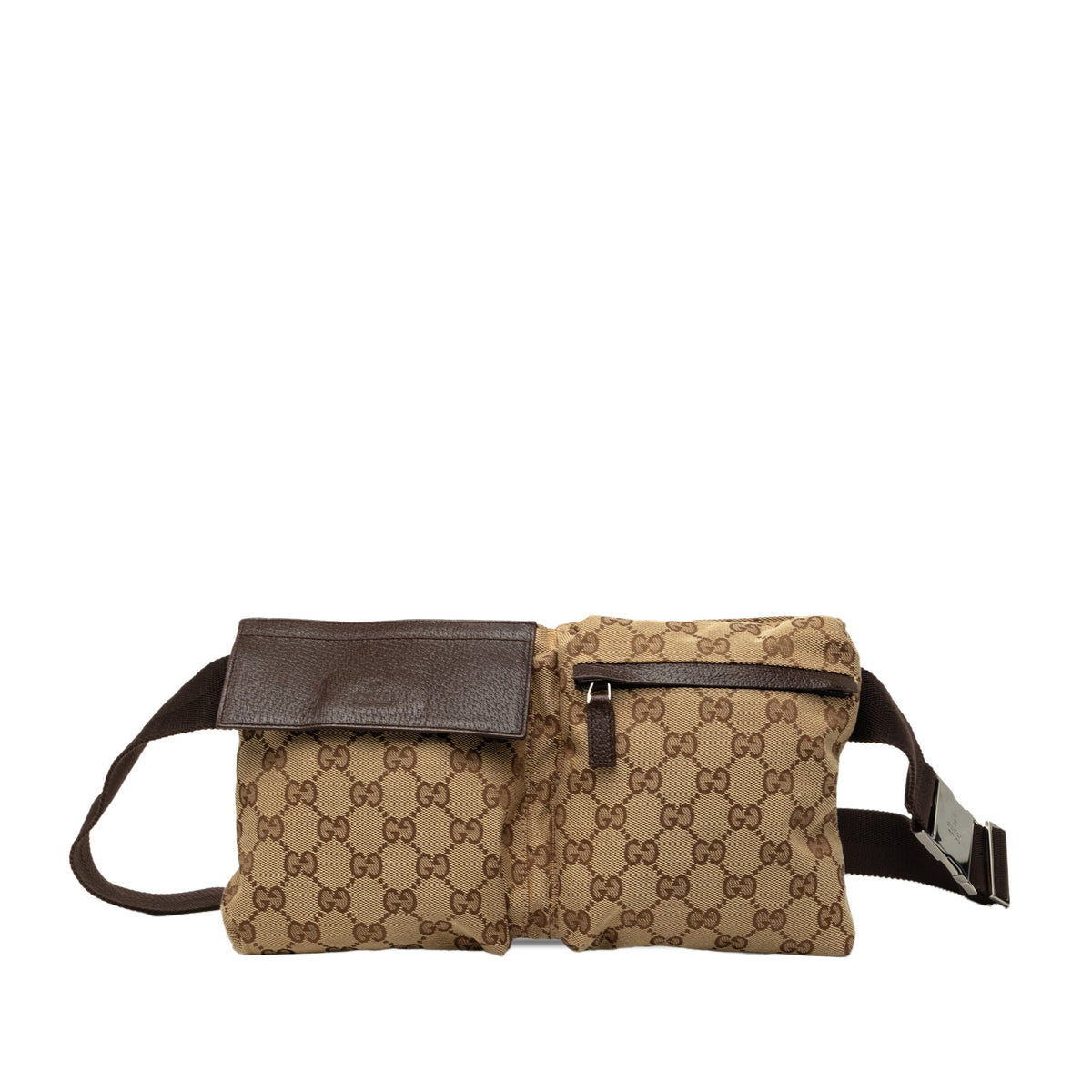 Gucci GG Canvas Double Pocket Belt Bag