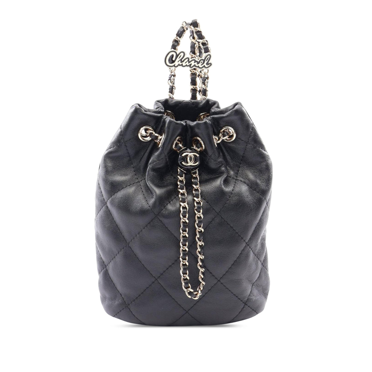 Chanel CC Quilted Lambskin Drawstring Backpack