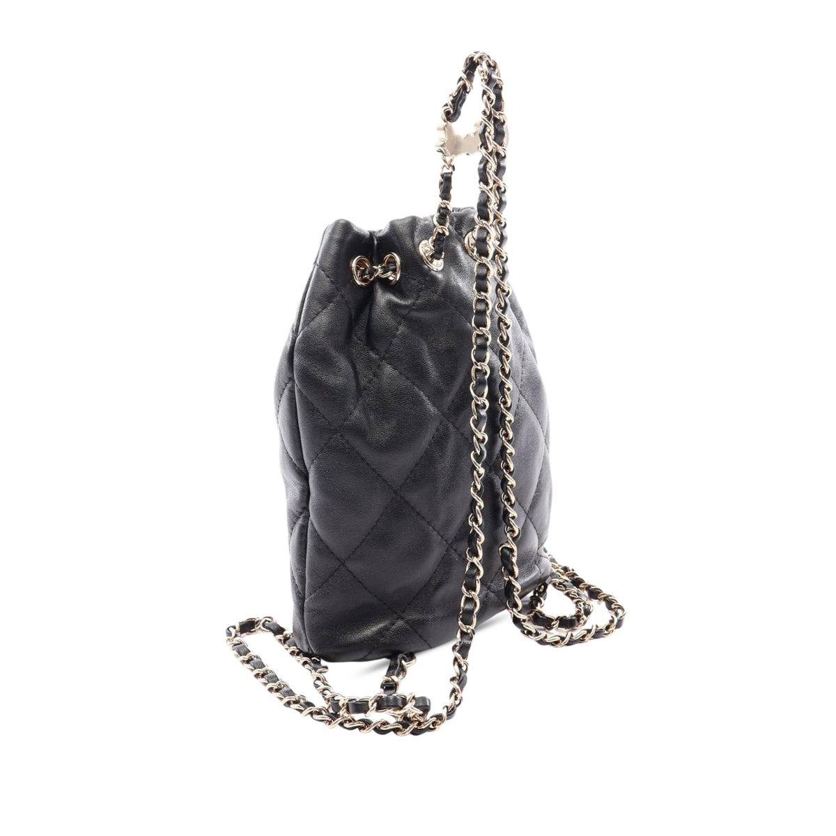 Chanel CC Quilted Lambskin Drawstring Backpack