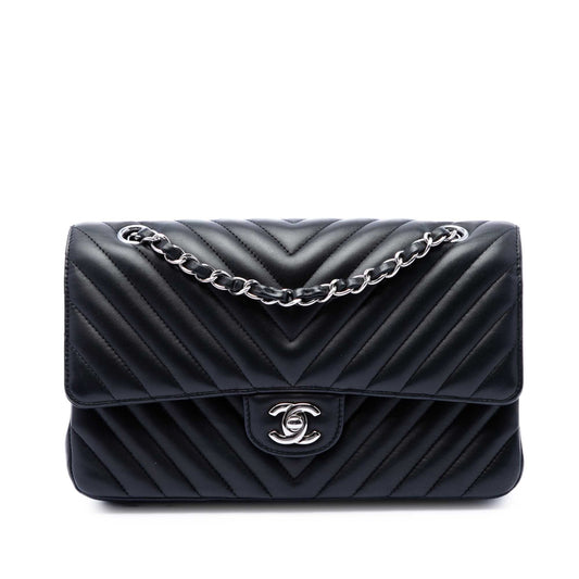 Chanel Medium Classic Chevron Lambskin Double Flap