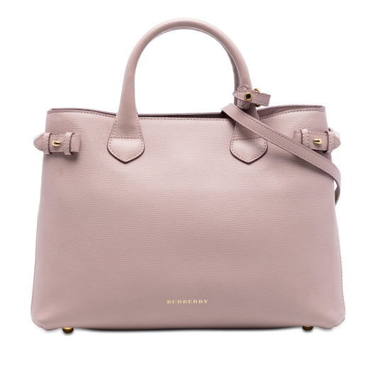 Burberry Medium Leather and House Check Banner Satchel