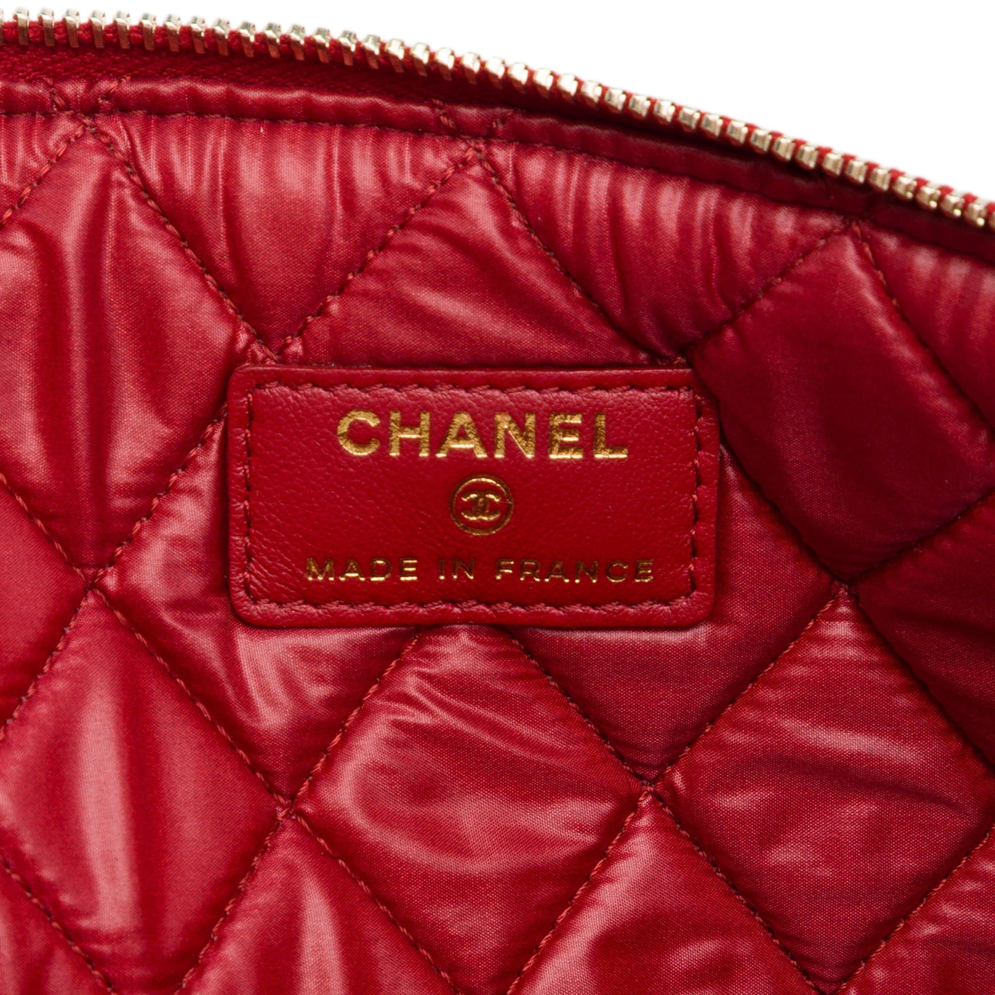 Chanel Medium Quilted Lambskin Chain Boy O Case Clutch